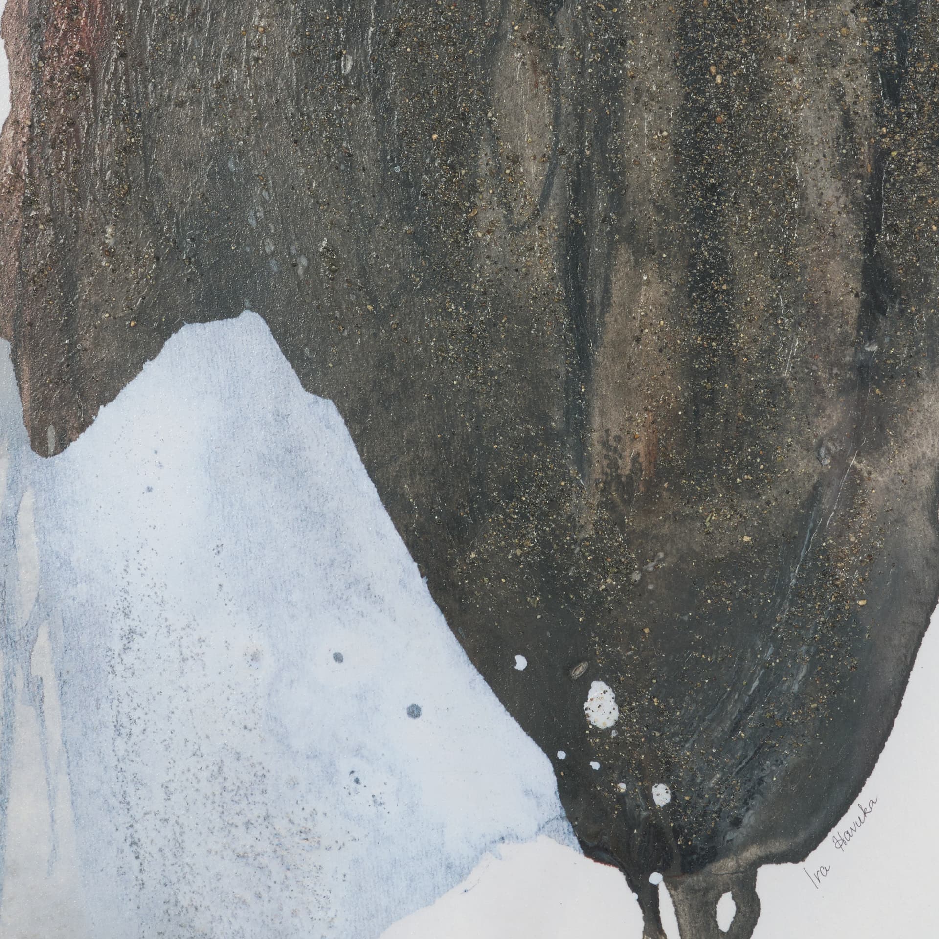 Ediface I by Ira Havuka Hand Embelished Textured Framed Artwork Matted under Glass — product photograph