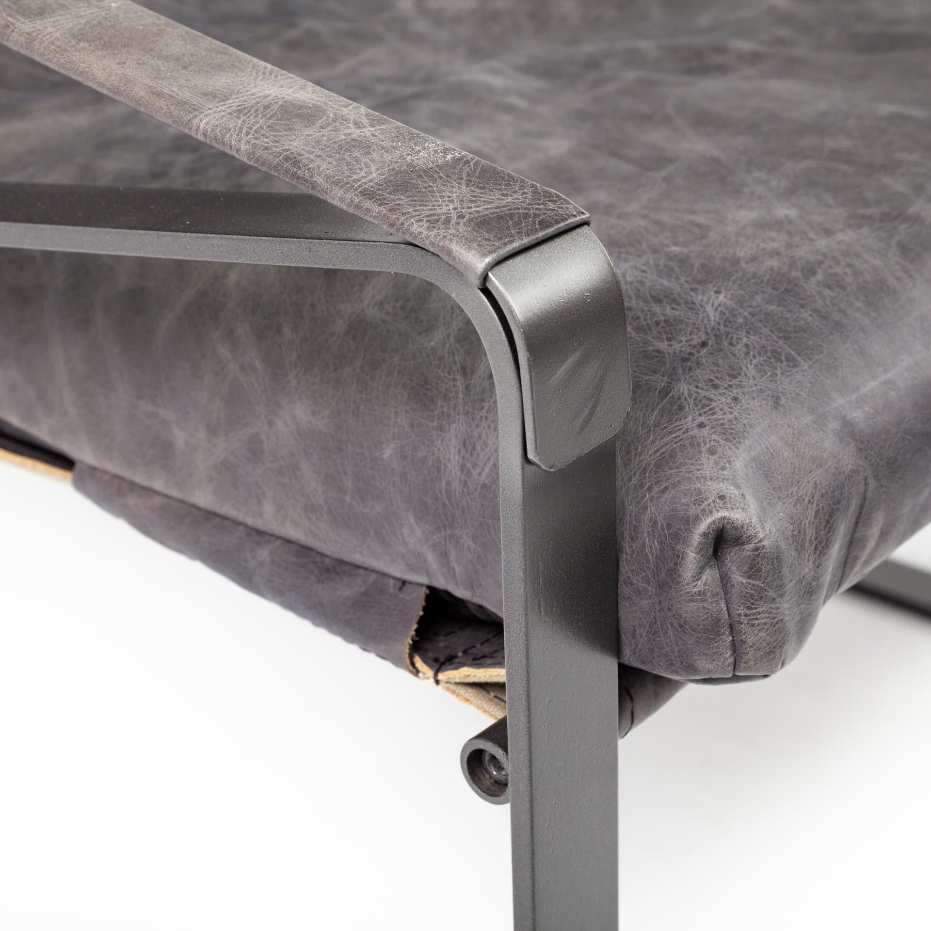 Hornet II Black Leather Body Metal Frame Accent Chair — product photograph