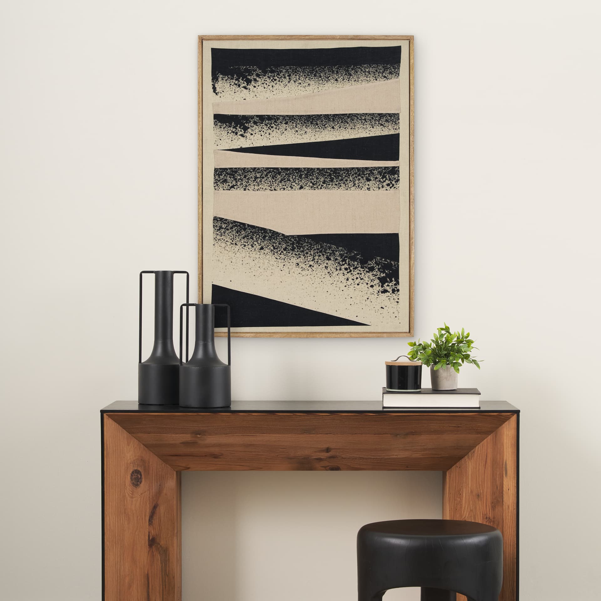 Revelin Small Fabric Collage Framed Linen Wall Art — product photograph