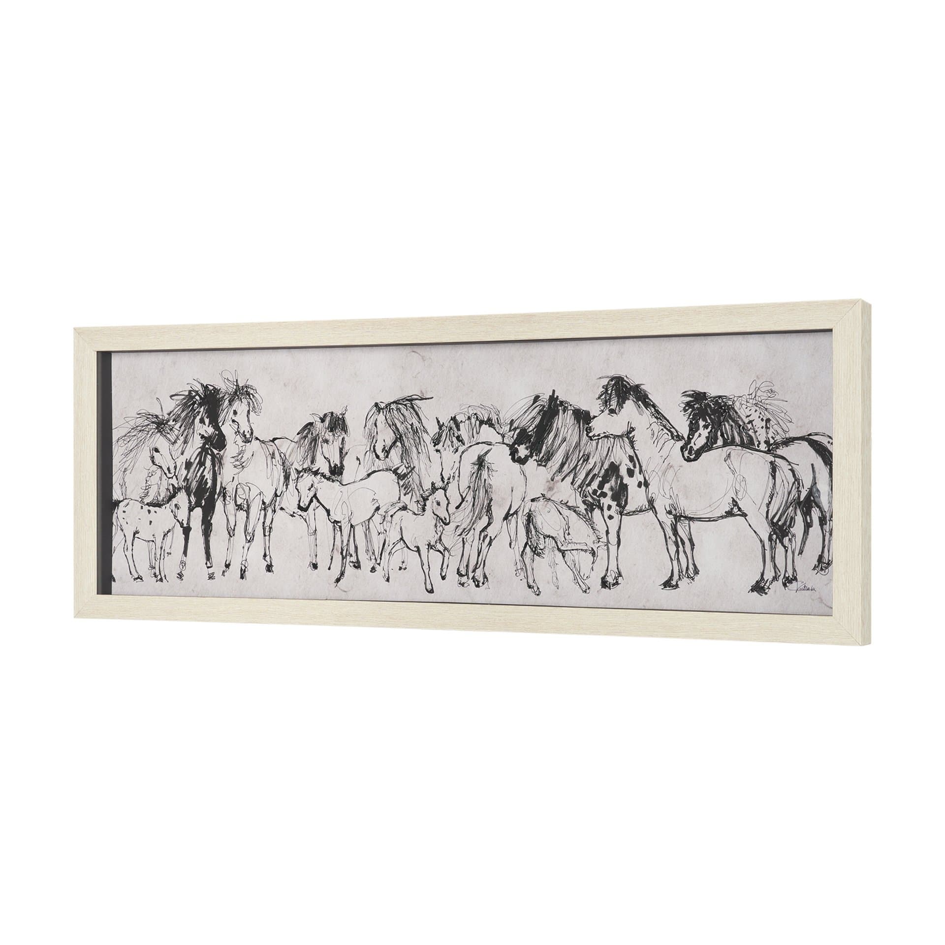 Pony Sketches II by Mercana Studio Hand-Embellished Framed Artwork Matted under Glass — product photograph