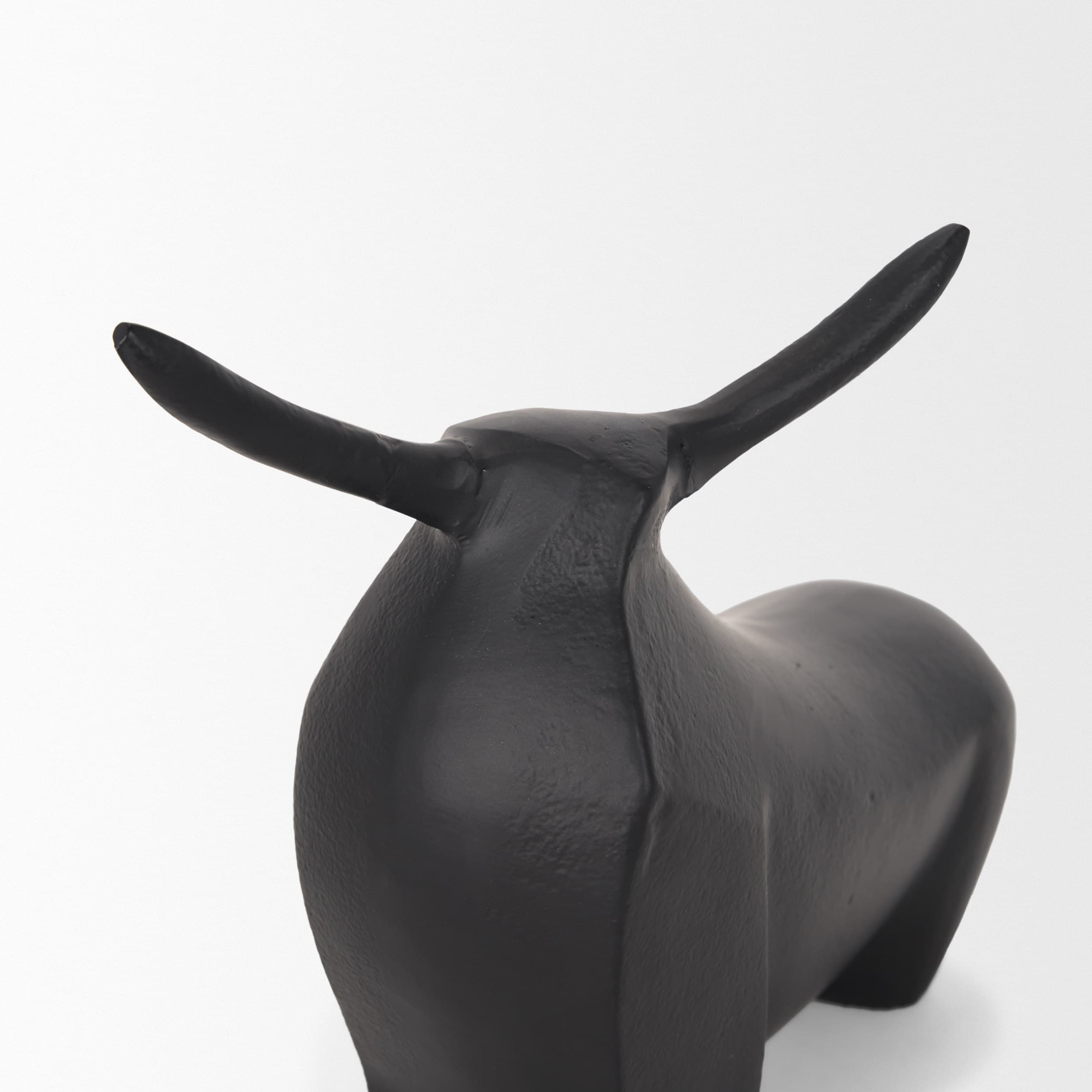 Radu Small Matte Black Metal Bull Decorative Object — product photograph