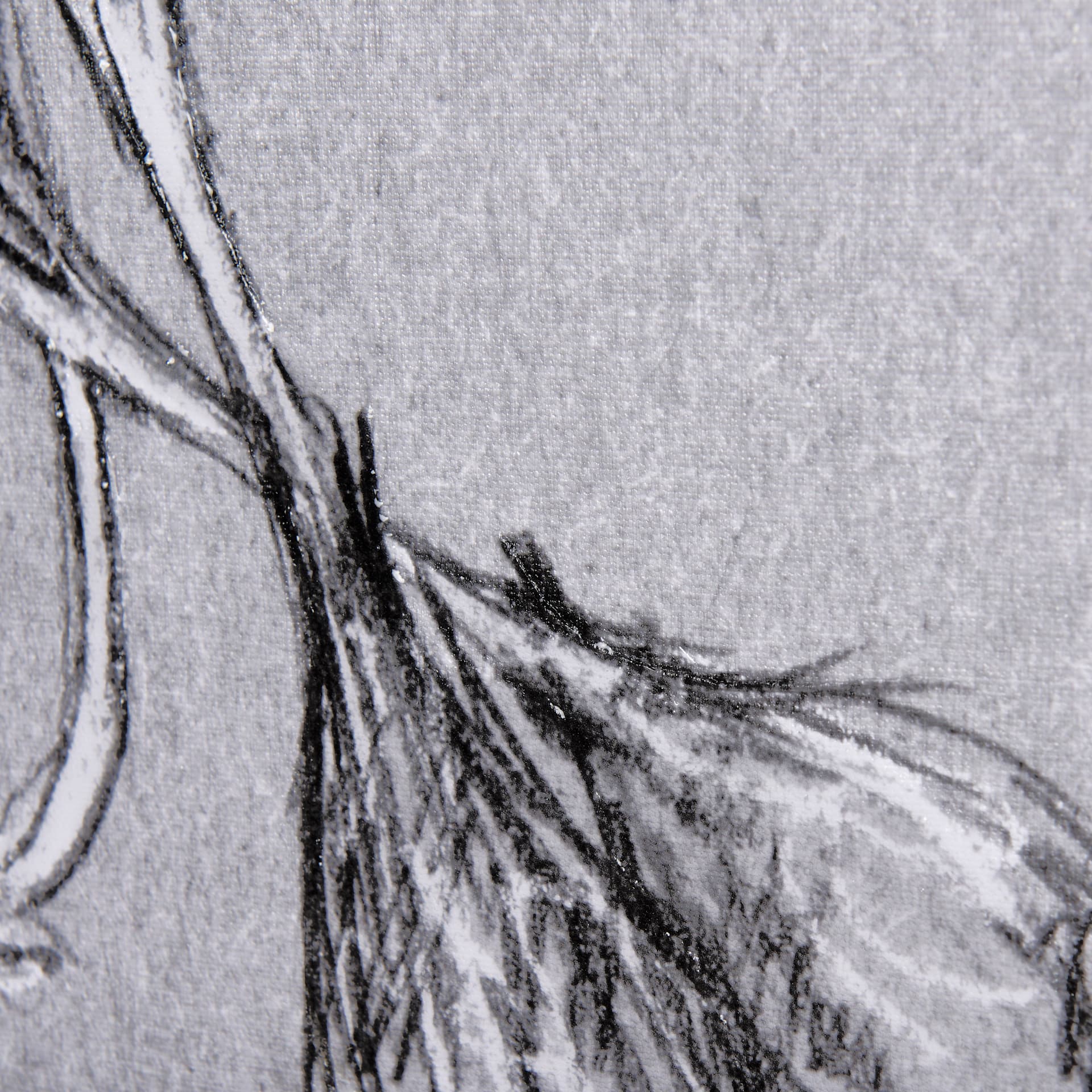 Botanical sketches III (Grey) by Mercana Studio a Hand Embellished Textured Canvas — product photograph