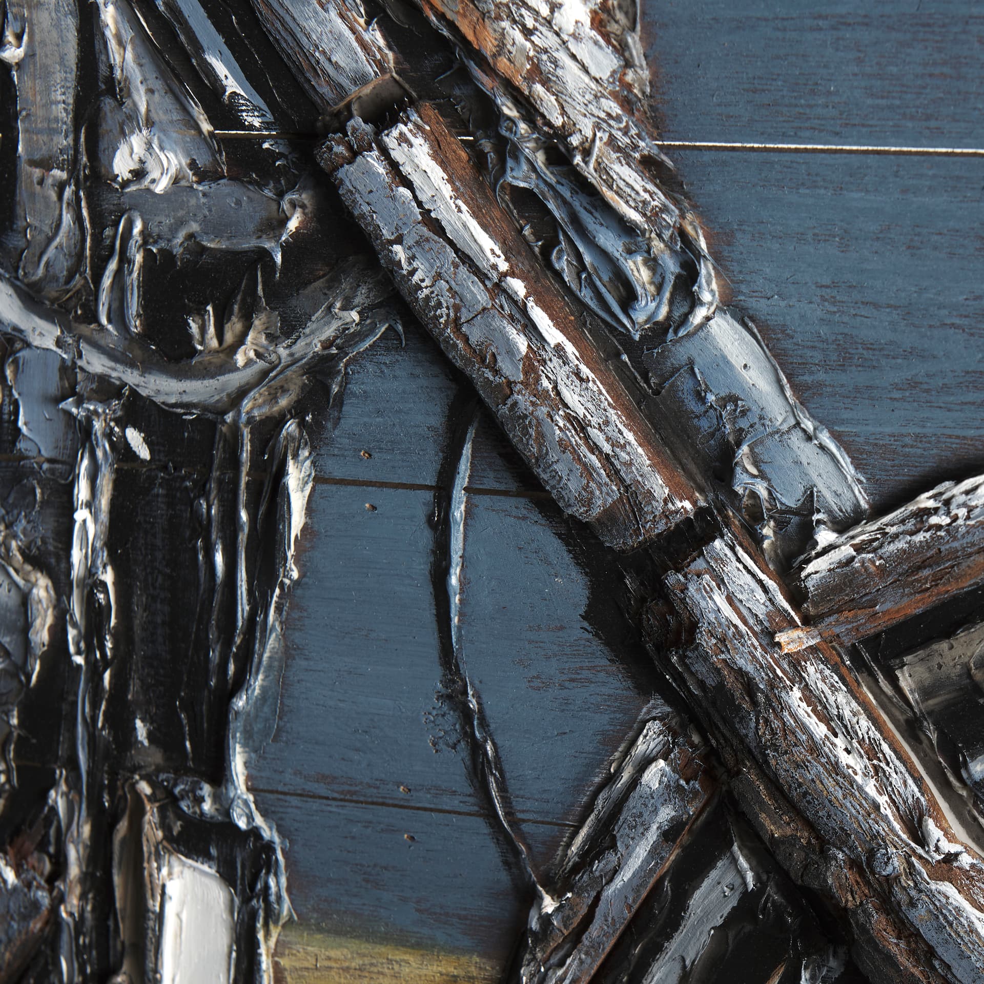 Vintage Cylinder 60x36 Hand Painted on Wood Oil Painting — product photograph