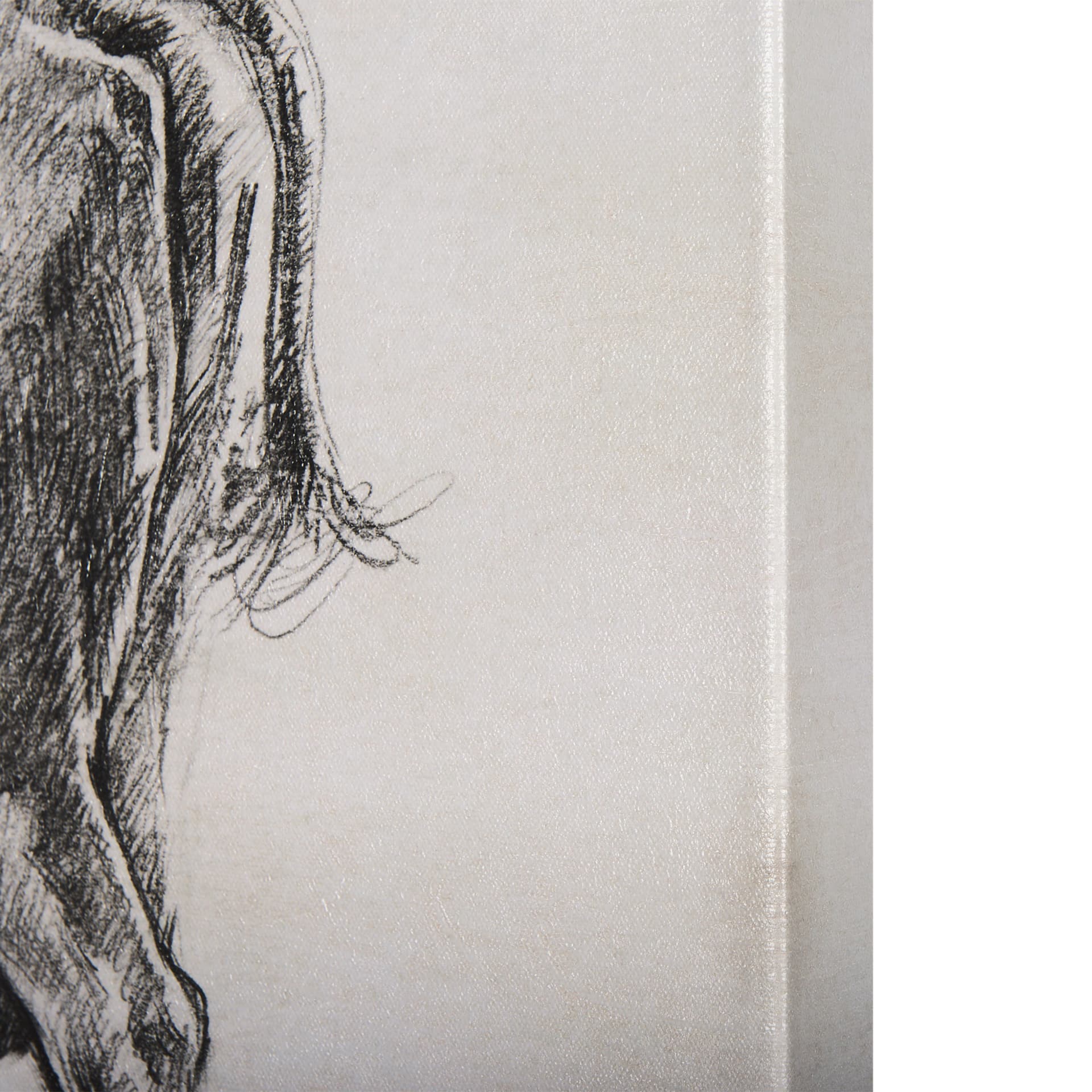 Old West Collection IV (Cow Sketch) by Mercana Studio a Hand Embellished Textured Canvas — product photograph