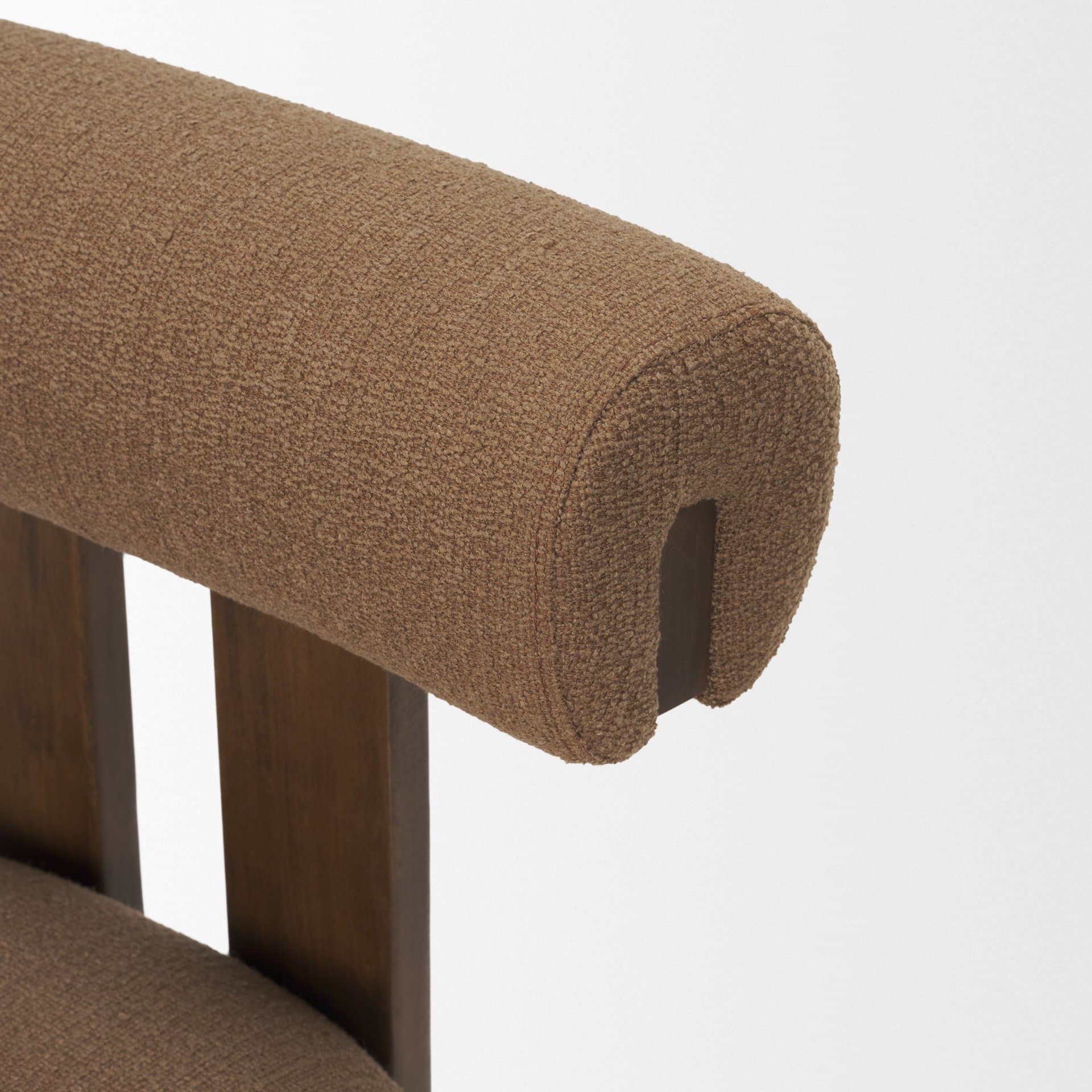 Tribeca Open Back 36.5in Seat Counter Stool | Mocha Fabric w/ Wood — product photograph