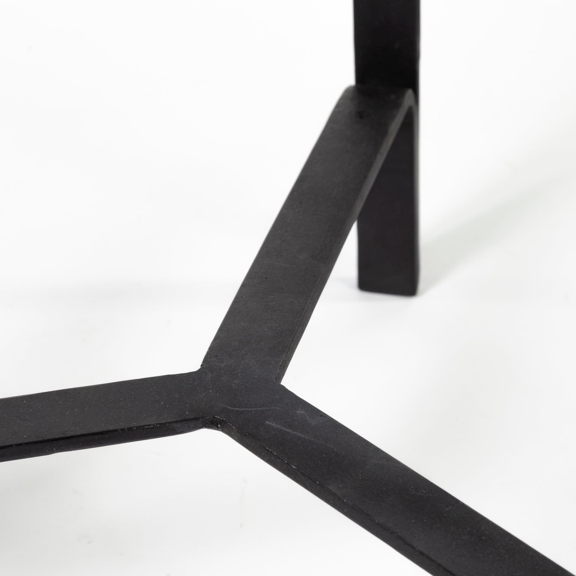 Helios III 20L x 24H Set of Two Round Brown Solid Wood Iron Base Nesting End/Side Tables — product photograph