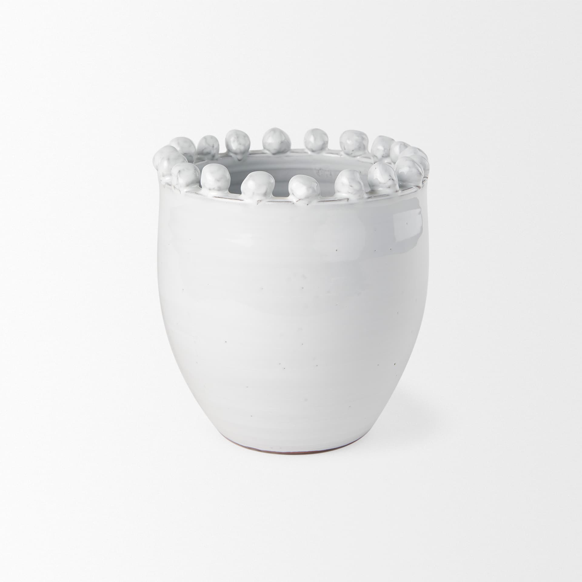 Basin Small Off-White Glazed Vase — product photograph