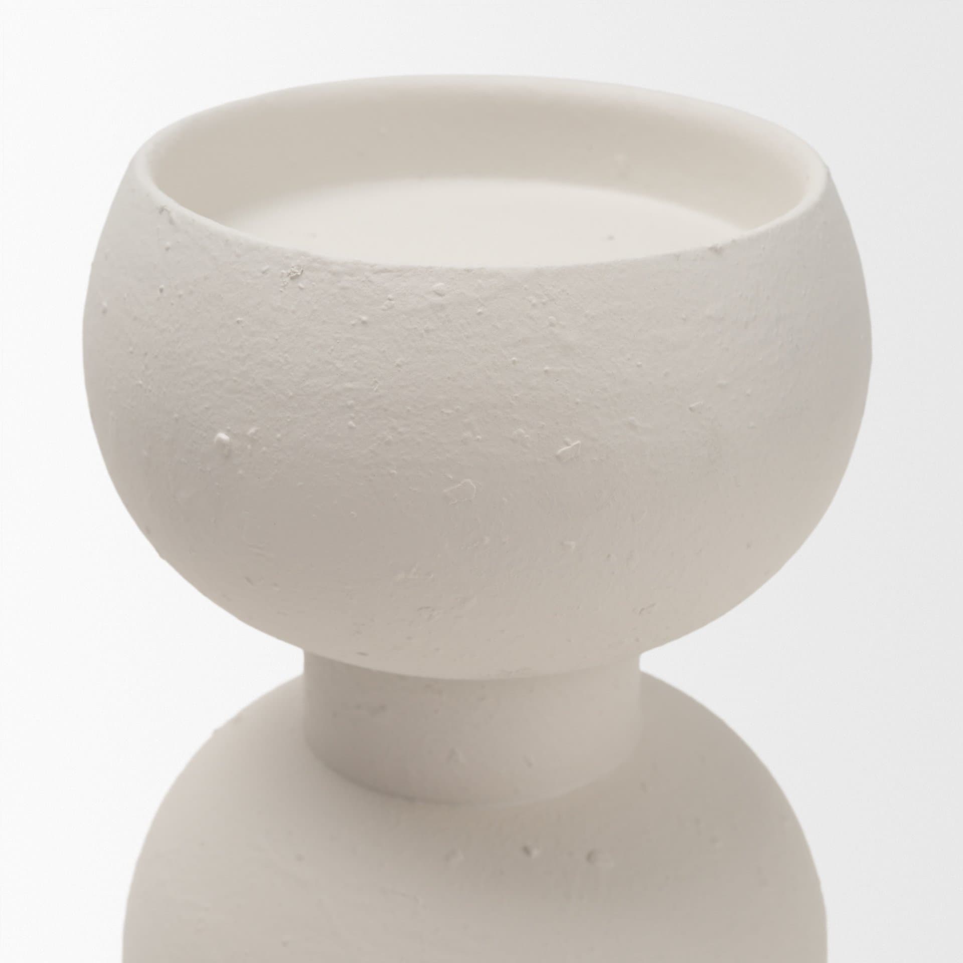 Pelar Large Matte White Metal Stacked Pillar Candle Holder — product photograph