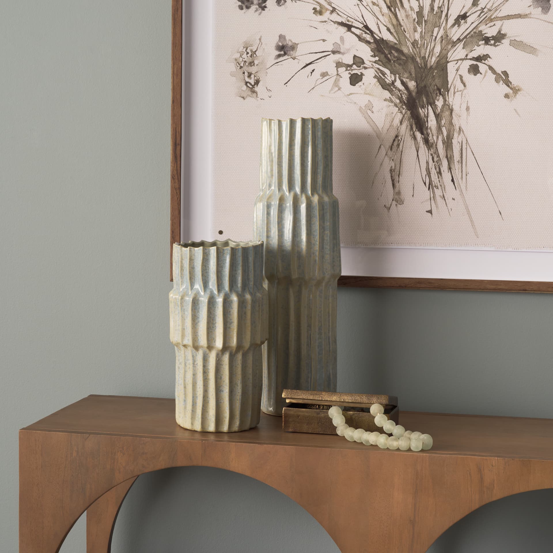 Cardon 23.0H Gray Ceramic Vase — product photograph