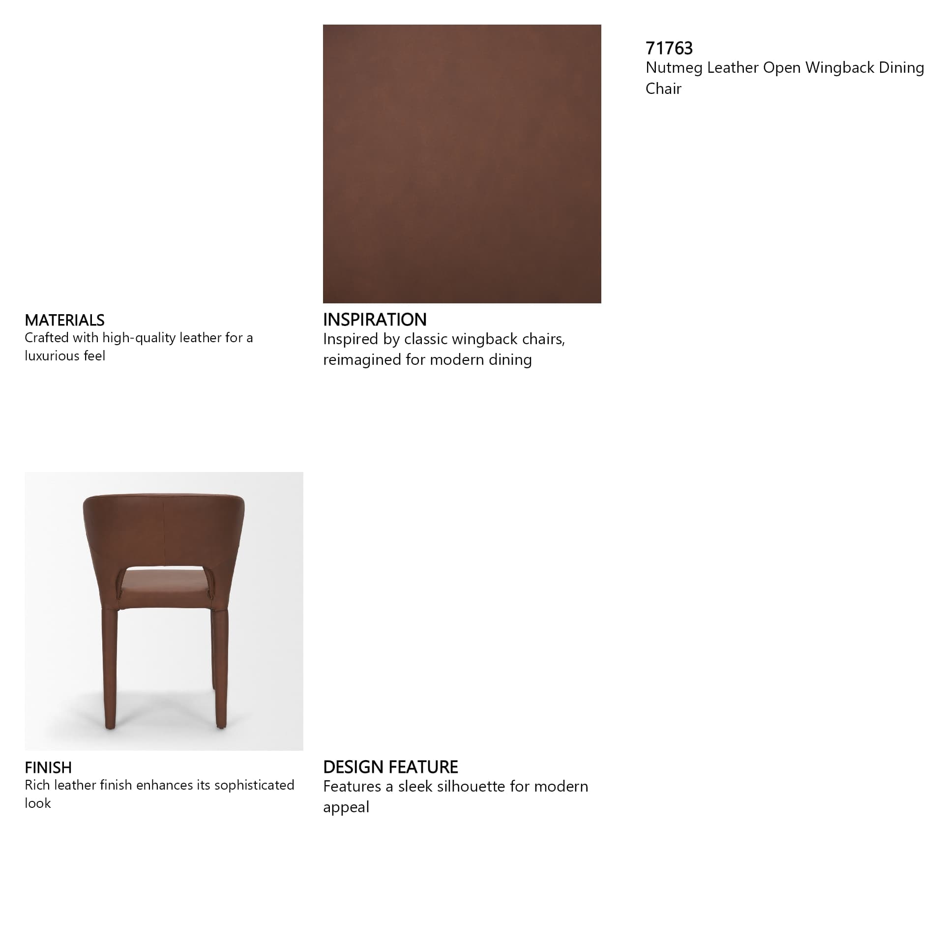 Marek Wingback Dining Arm Chair | Nutmeg Leather w/ Wood — in a styled room