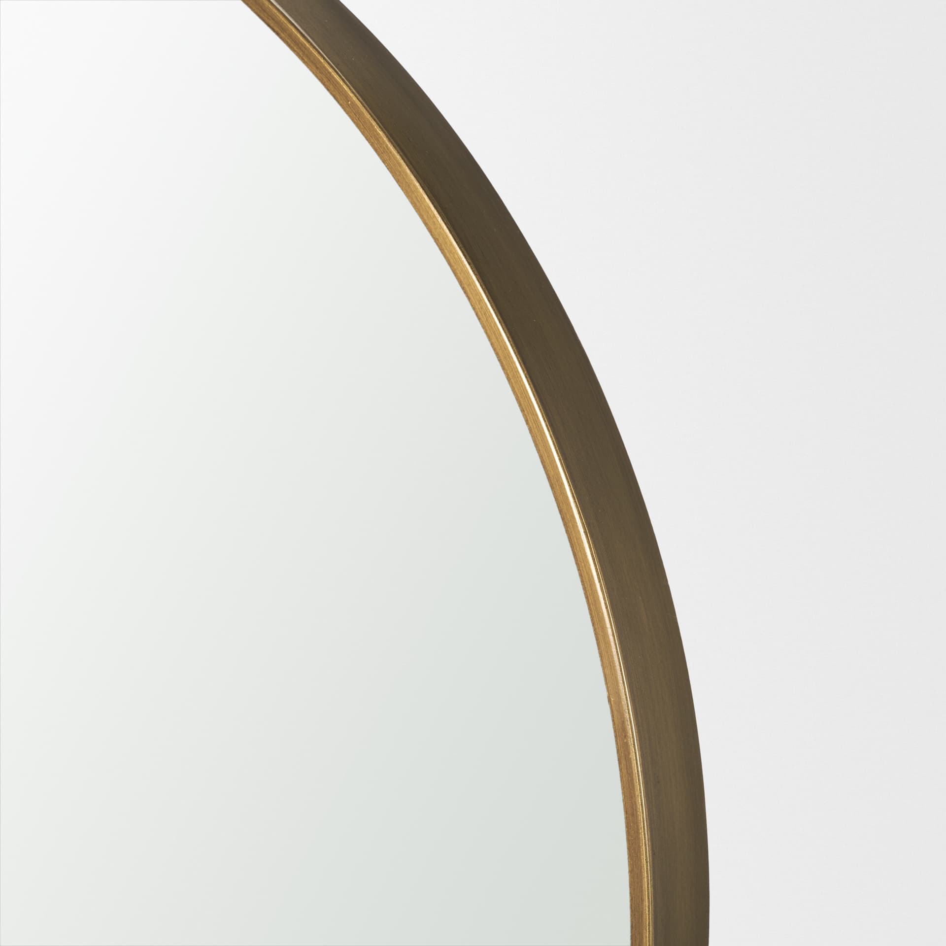 Tillie Round Brushed Gold Metal Frame Wall Mirror — product photograph
