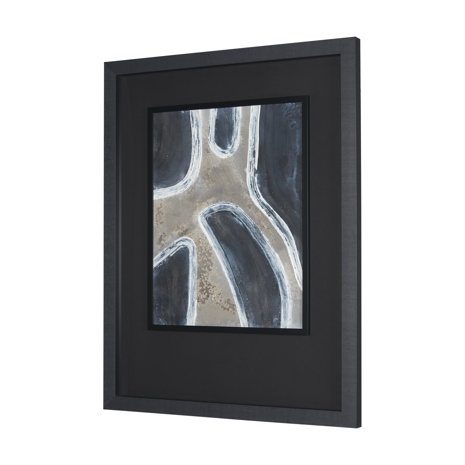 Contrasting Paths II by Studio M a handmade Original Framed 3D Textured Artwork under Glass — product photograph