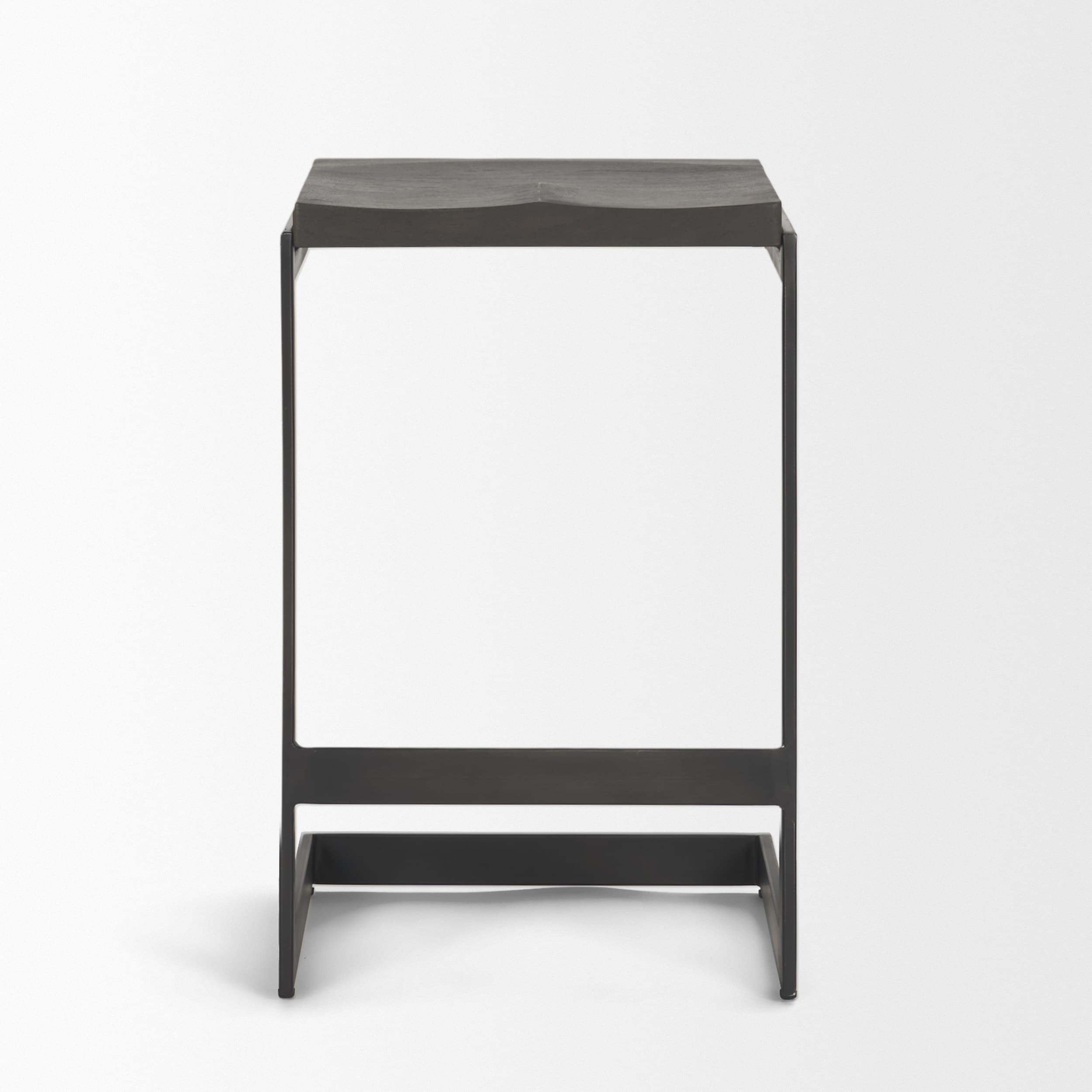 Kiran Backless 26in Seat Counter Stool | Black Wood w/ Black Metal — product photograph