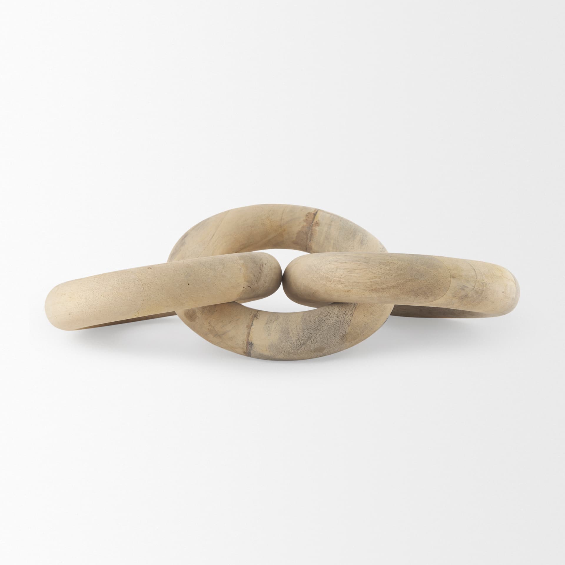 Alize Solid Wood Circular Chain Link Decorative Object — product photograph