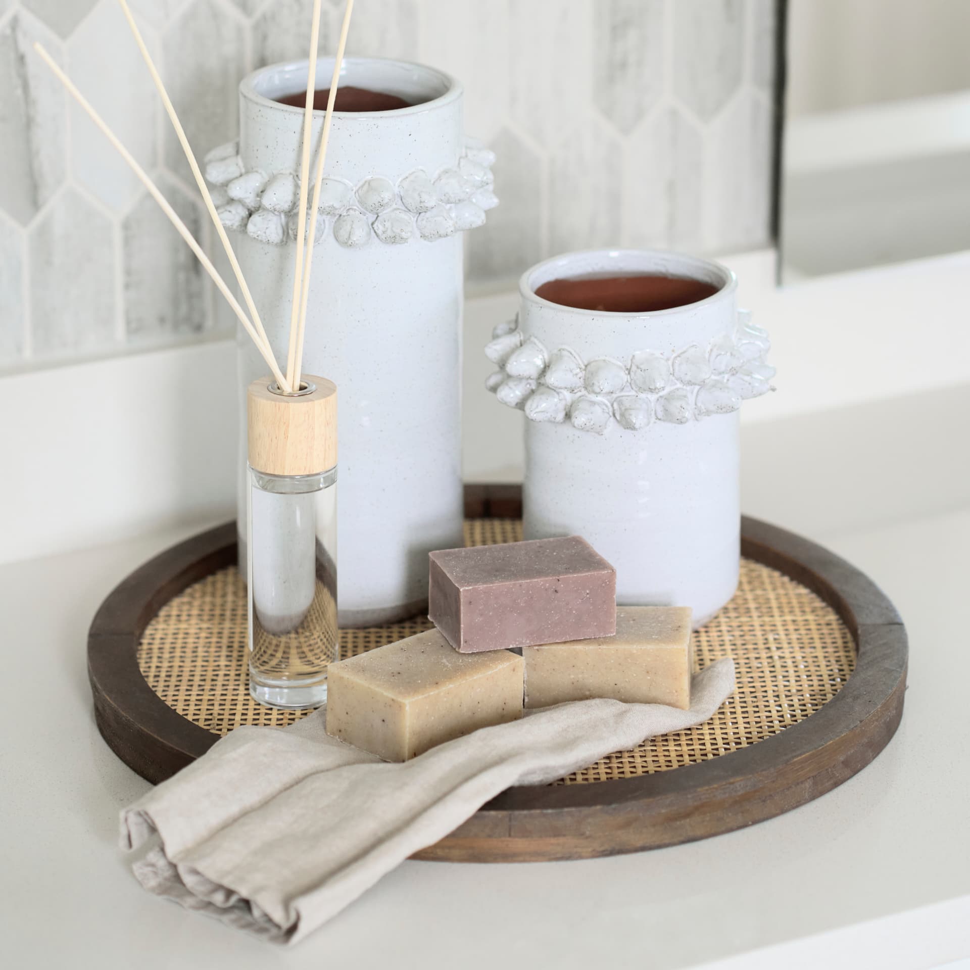 Farmhampton Large Gray Spoked Ceramic Vase — product photograph