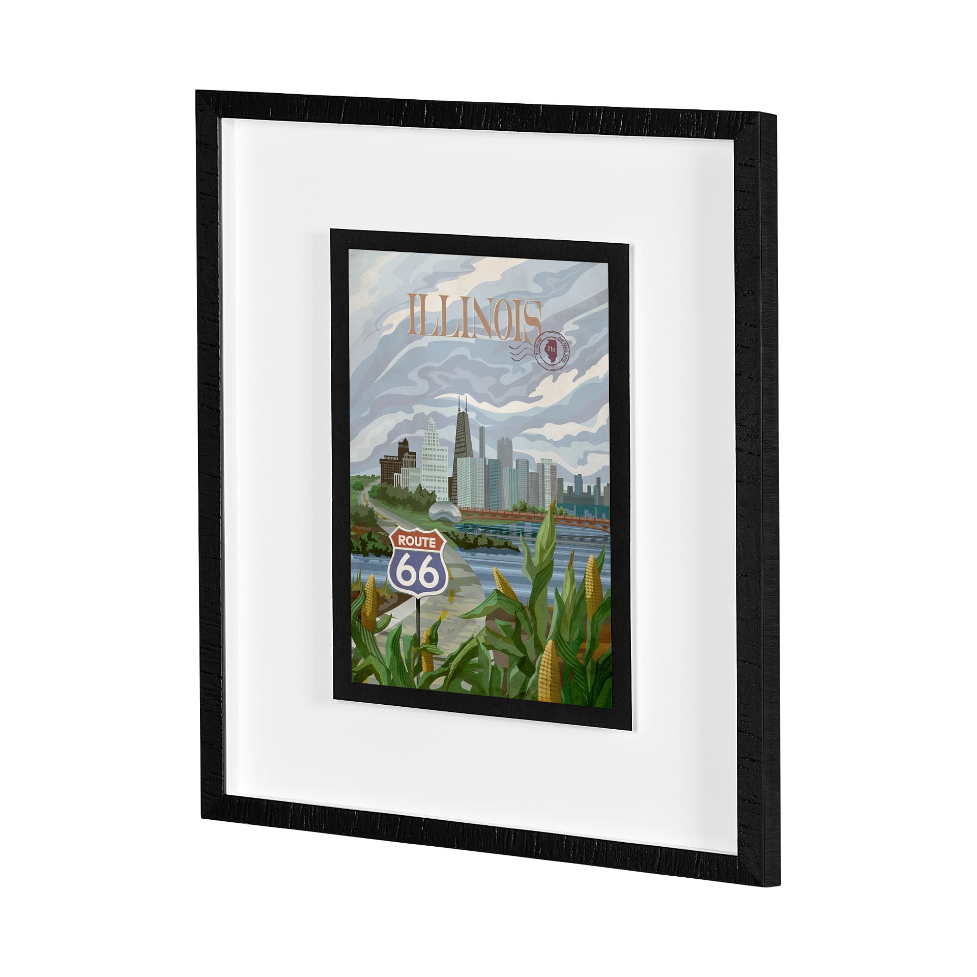 Illinois Go USA (M) by Mercana Studio a Framed Art Print Matted under Glass — product photograph