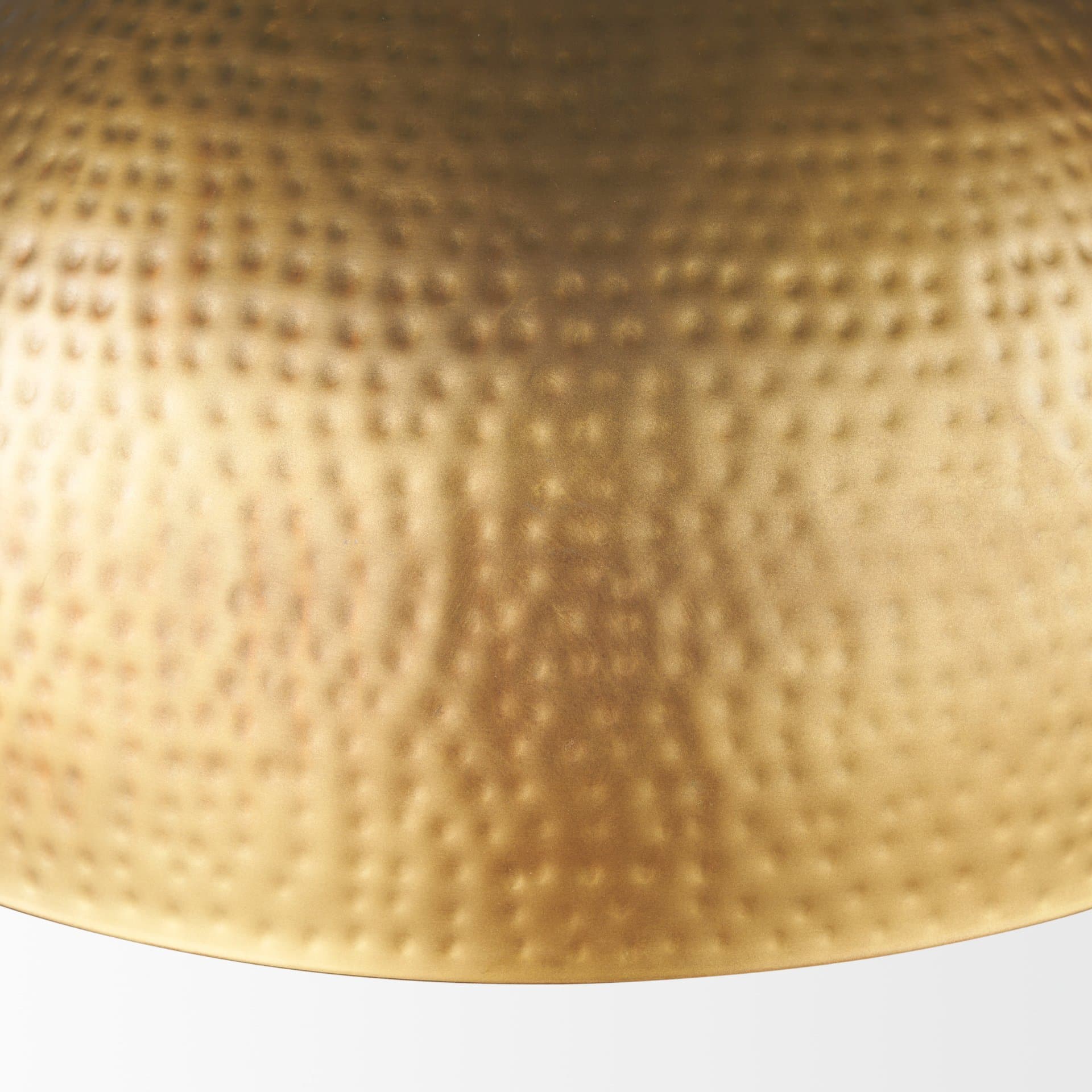 Karina 24" Round Brass-tone Hammered Metal Dome Pendant Light — product photograph