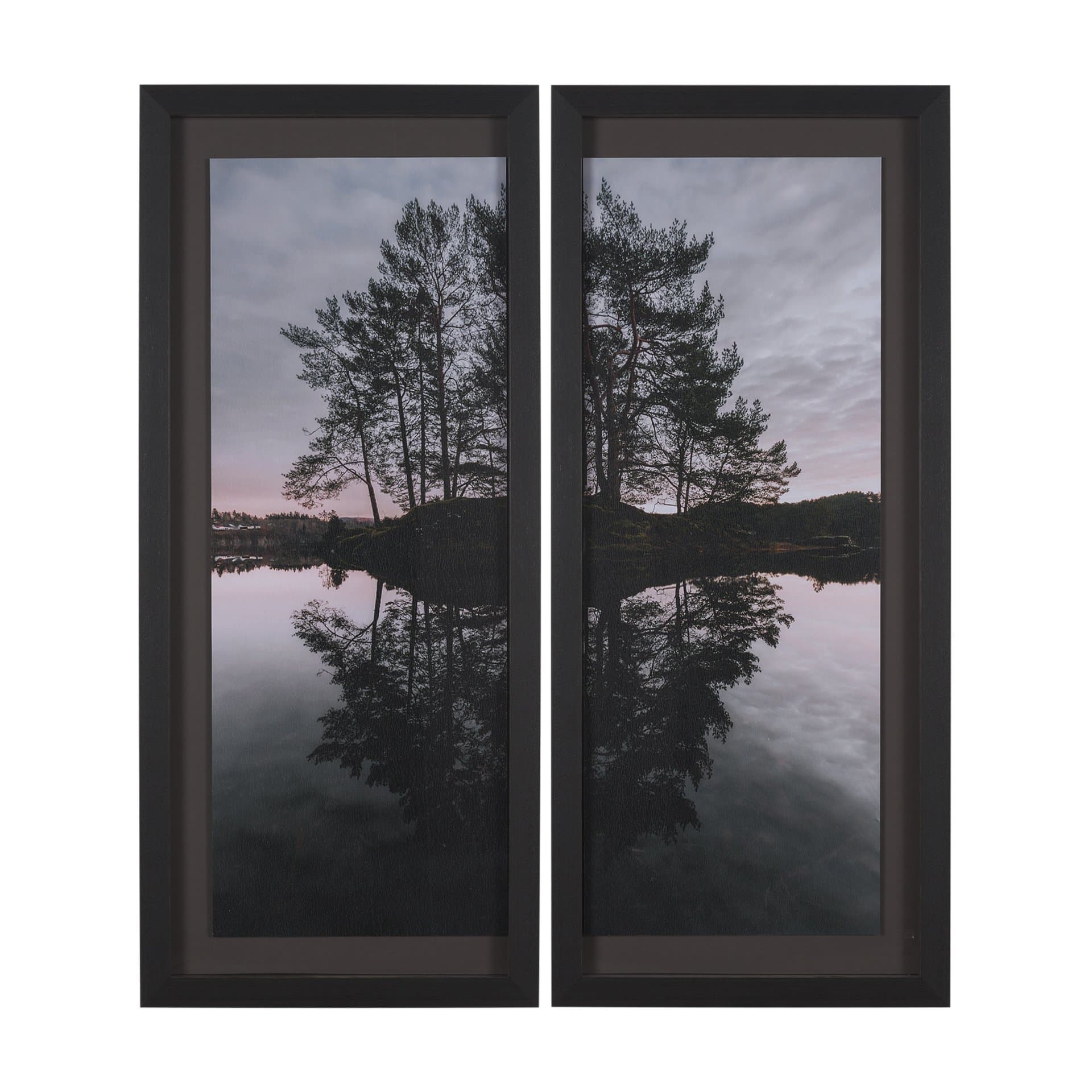 Stupell Industries Tree on Lake (Set of 2) by Thomas Tepstad Berge Framed Photo Print under Glass — product photograph