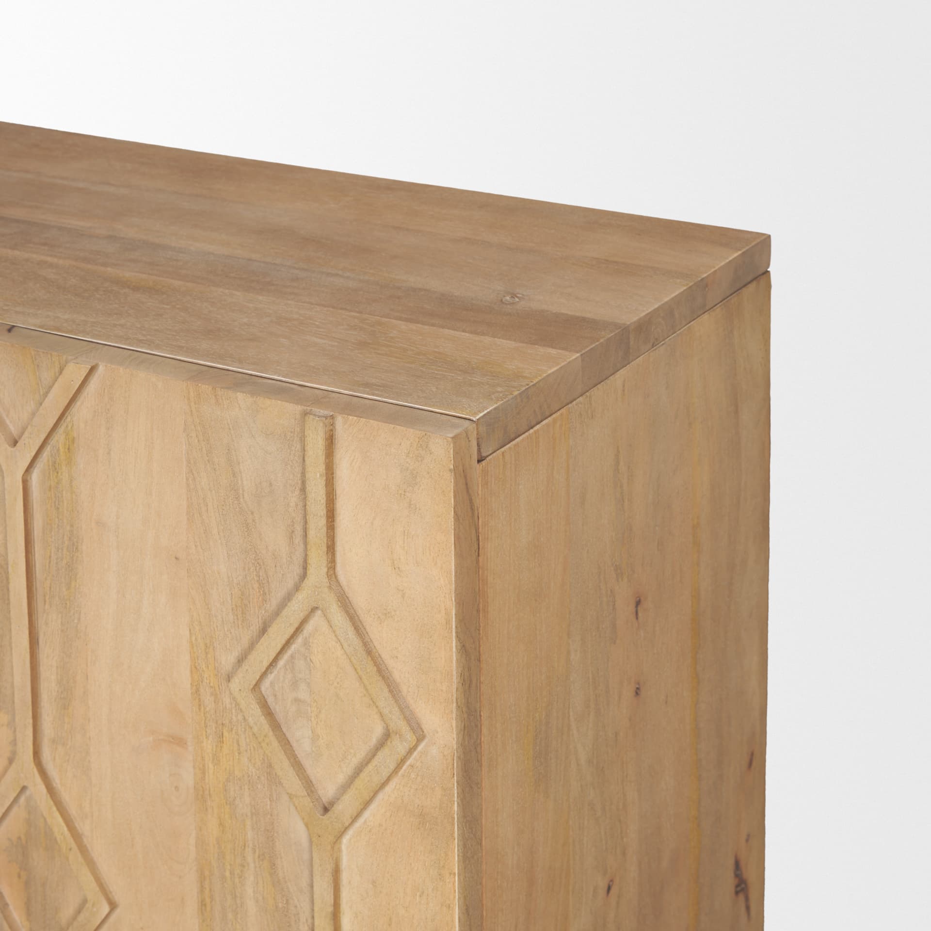 Heera Light Brown Diamond Motif w/ Shelf Accent Cabinet — product photograph