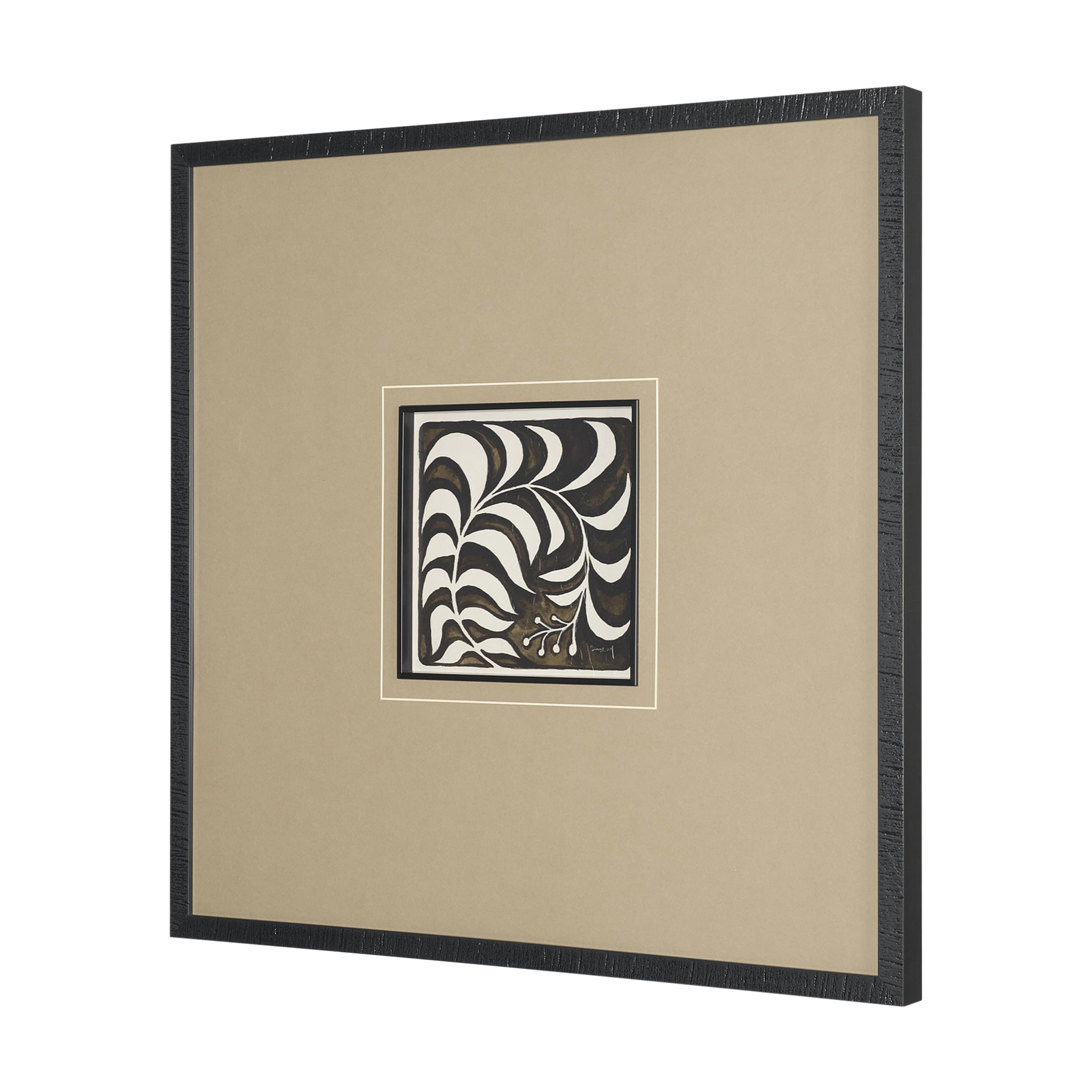 Spanish Tile Dark IV by Mercana Studio Textured Framed Artwork Matted under Glass — product photograph
