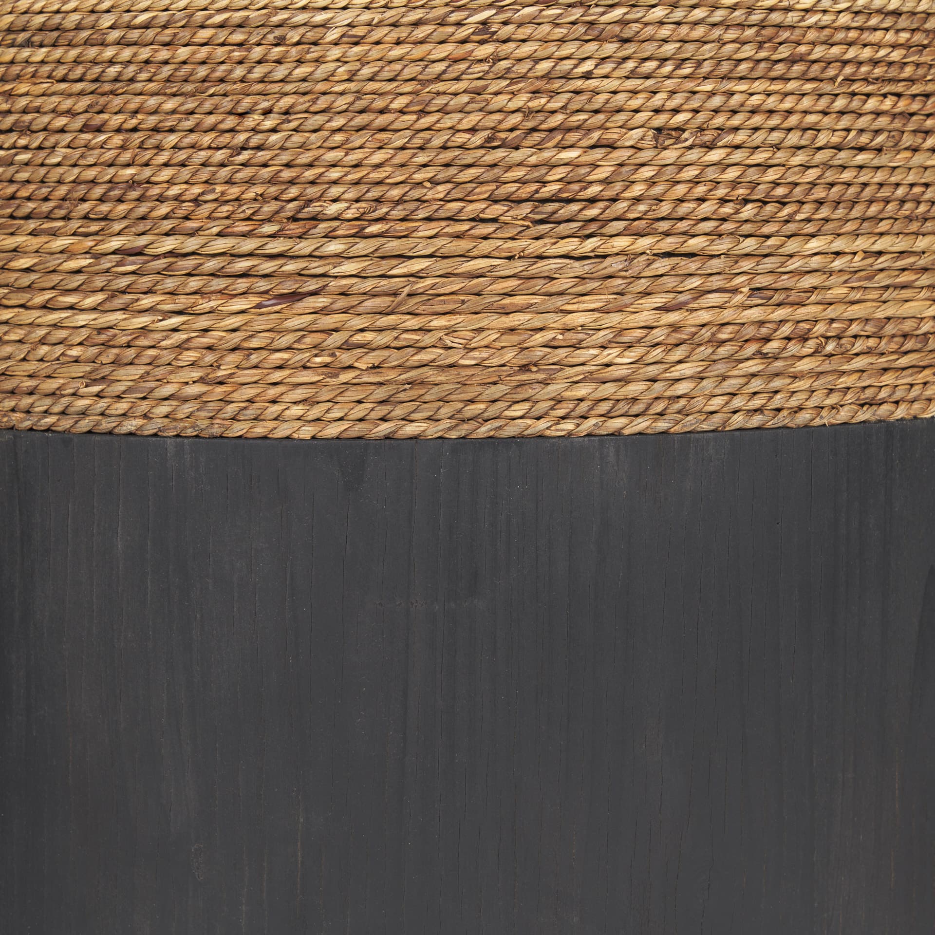 Wenopa Matte Black Wood w/ Natural Jute Accent Tables — product photograph