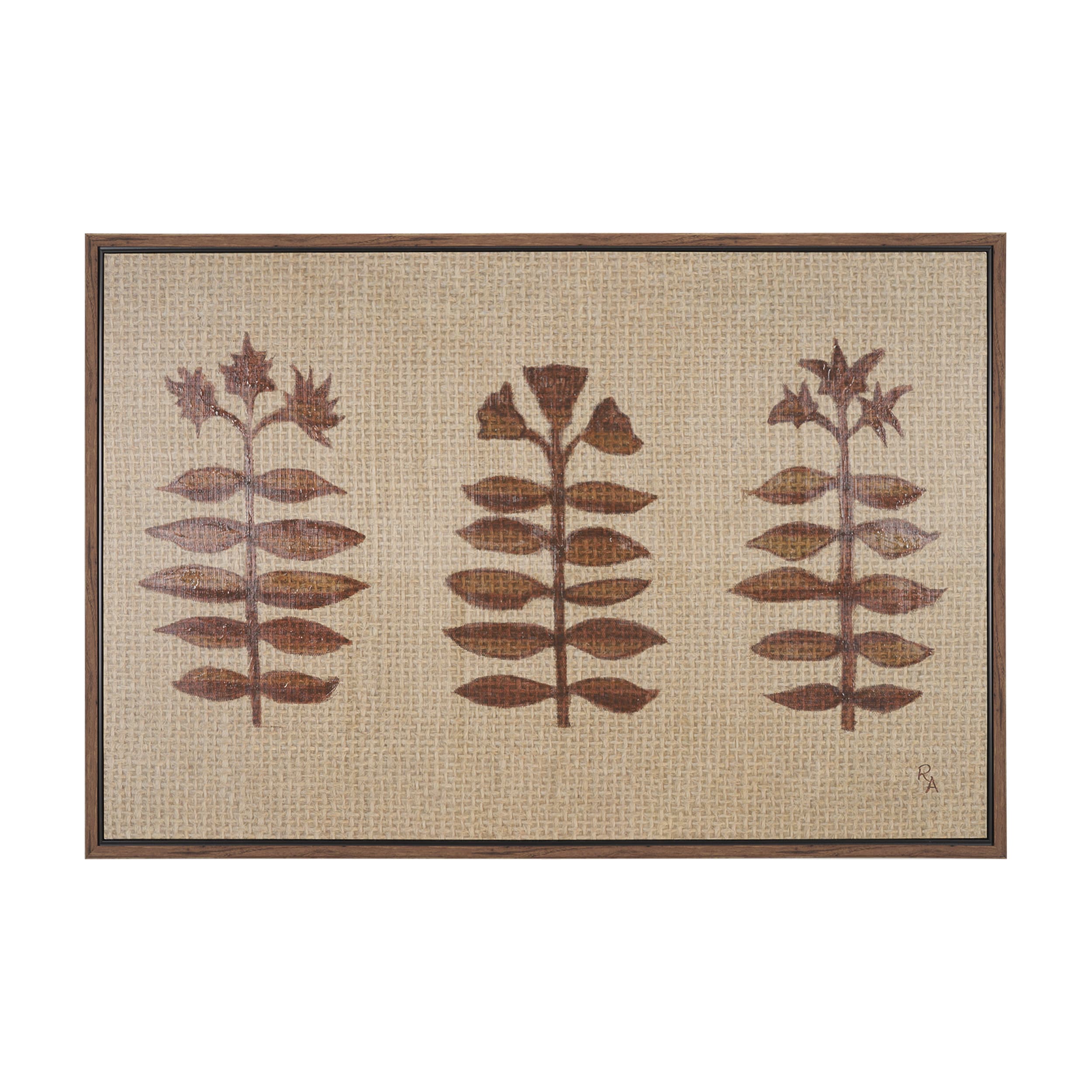 Folk Flowers by Mercana Studio Hand-Embellished Textured Framed Canvas Artwork — product photograph