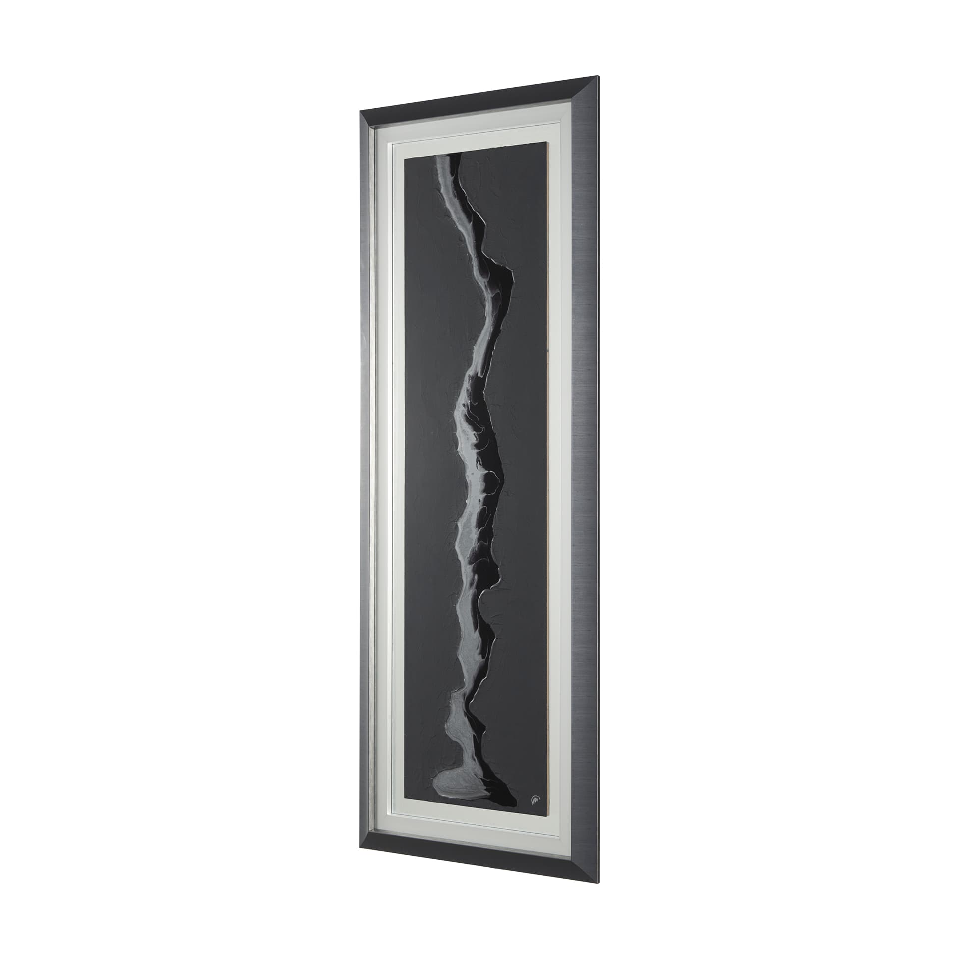 Silver River by Barbara Fleming a Hand Embelished Textured Framed Art Print Matted under Glass — product photograph