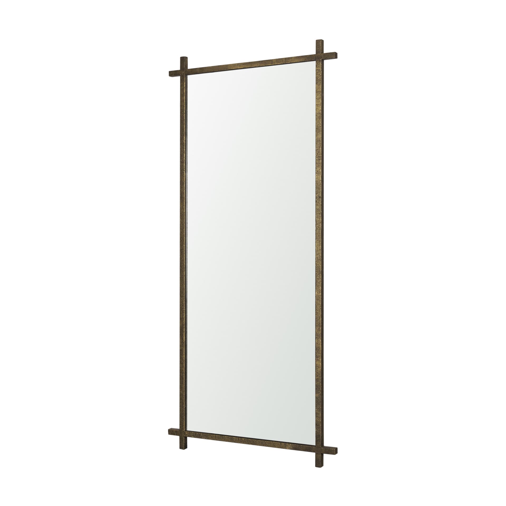 Tori Textured Gold Metal Cross Frame Wall Mirror — product photograph