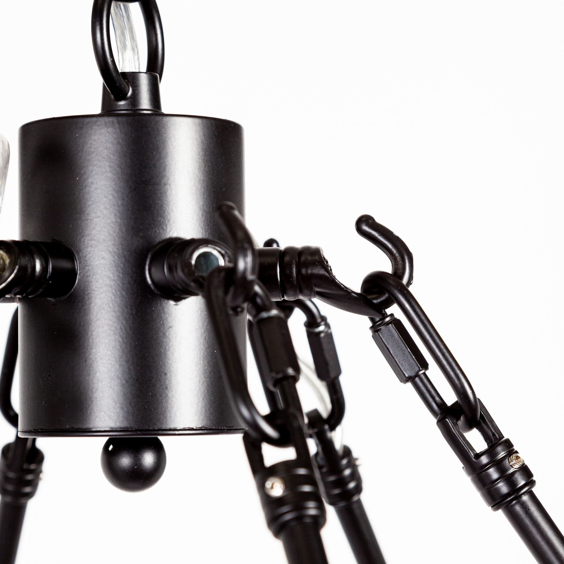 Decamp I (47.2"x36.2") Black Metal Chassis Glass Tube Twelve Light Chandelier — product photograph