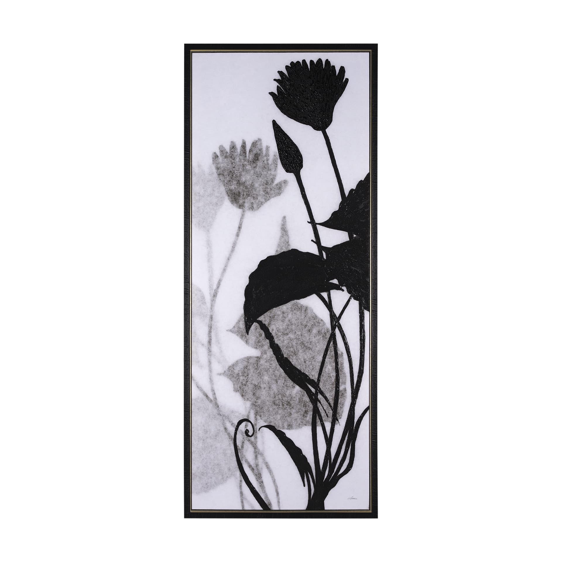 Floral Silhouette III by Mercana Studio a Hand Embellished Textured Framed Canvas — product photograph
