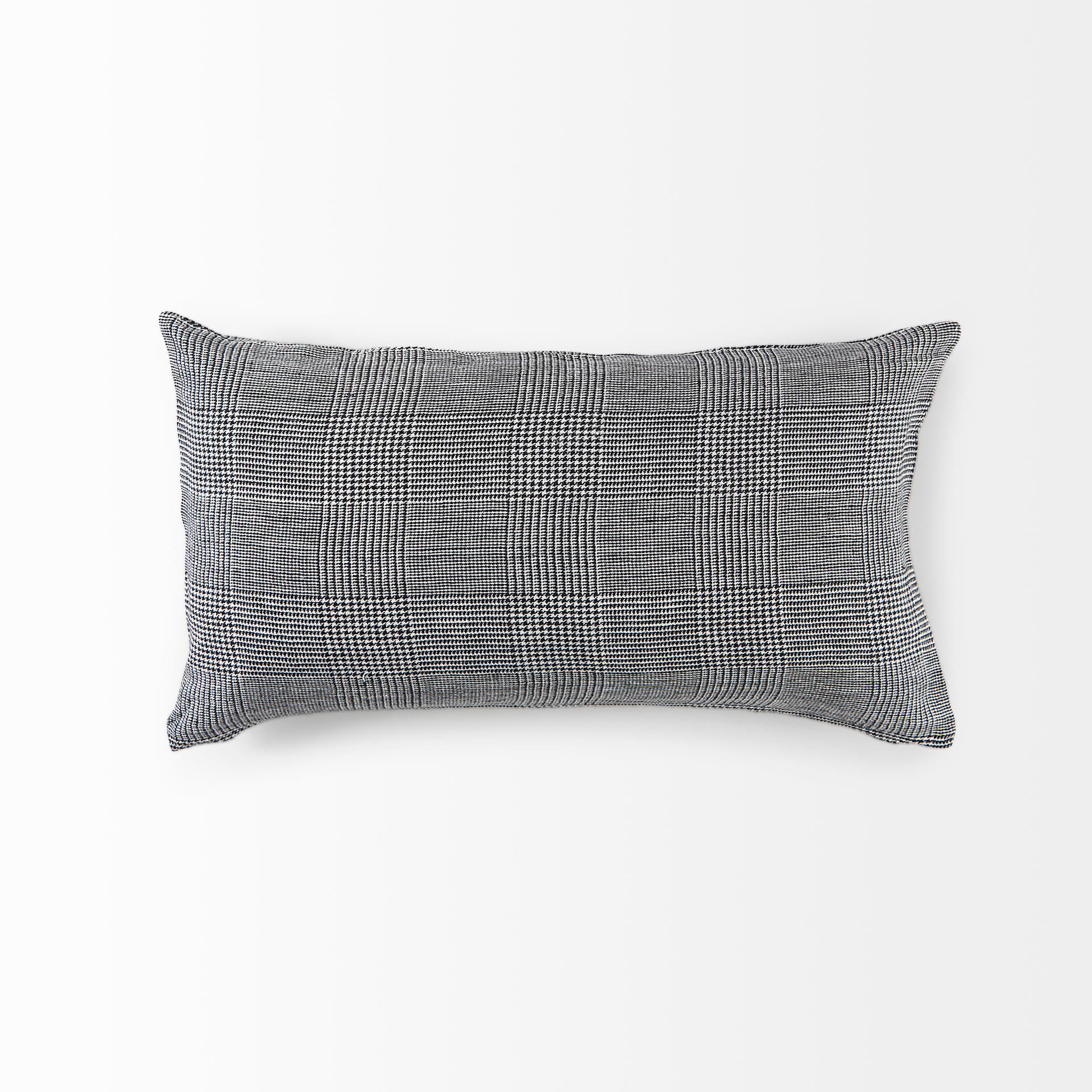 Ramone 14x26 White and Black Fabric Pillow Cover — product photograph