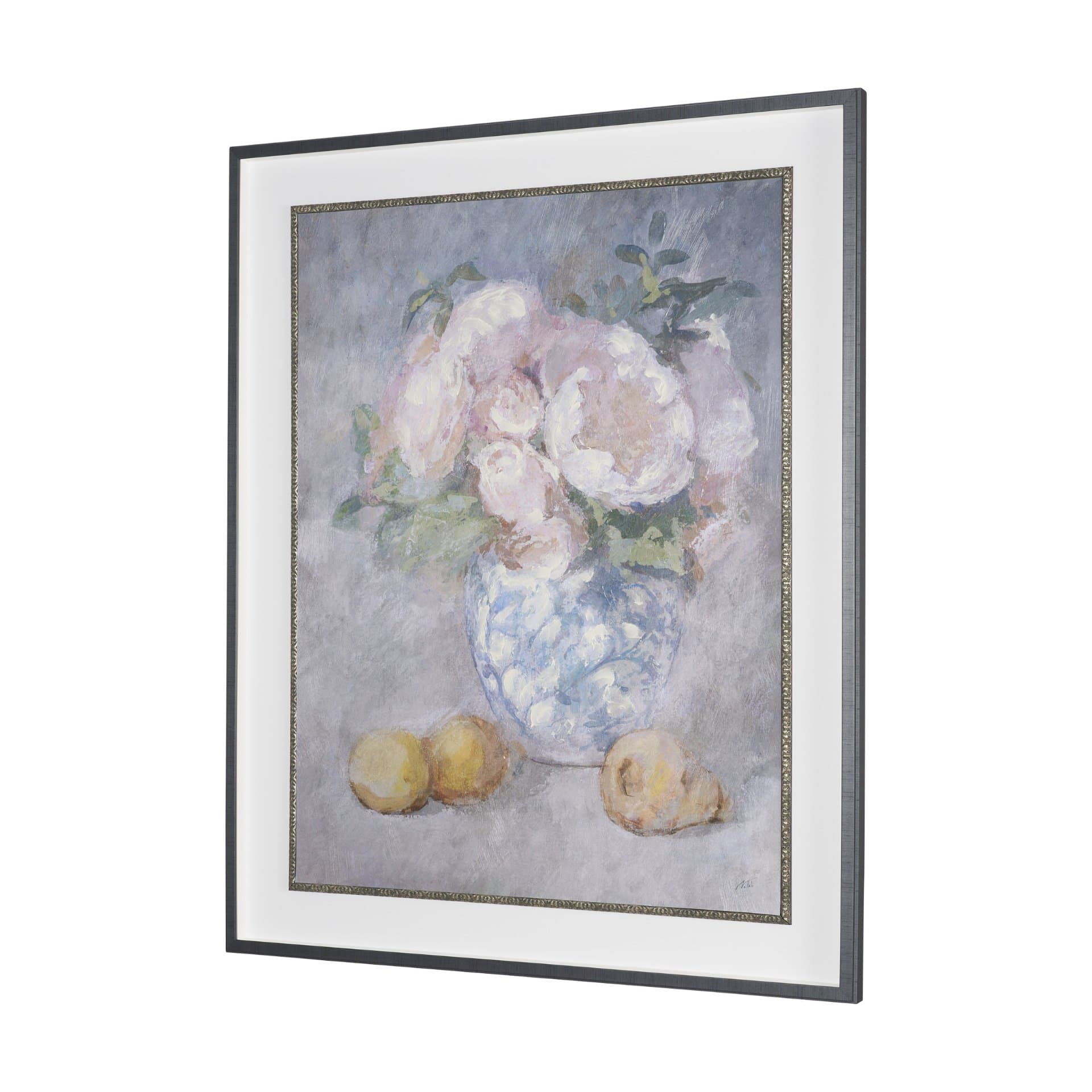 Dynasty Bloom I by Mercana Studio Hand-Embellished Textured Framed Artwork Matted under Glass — product photograph