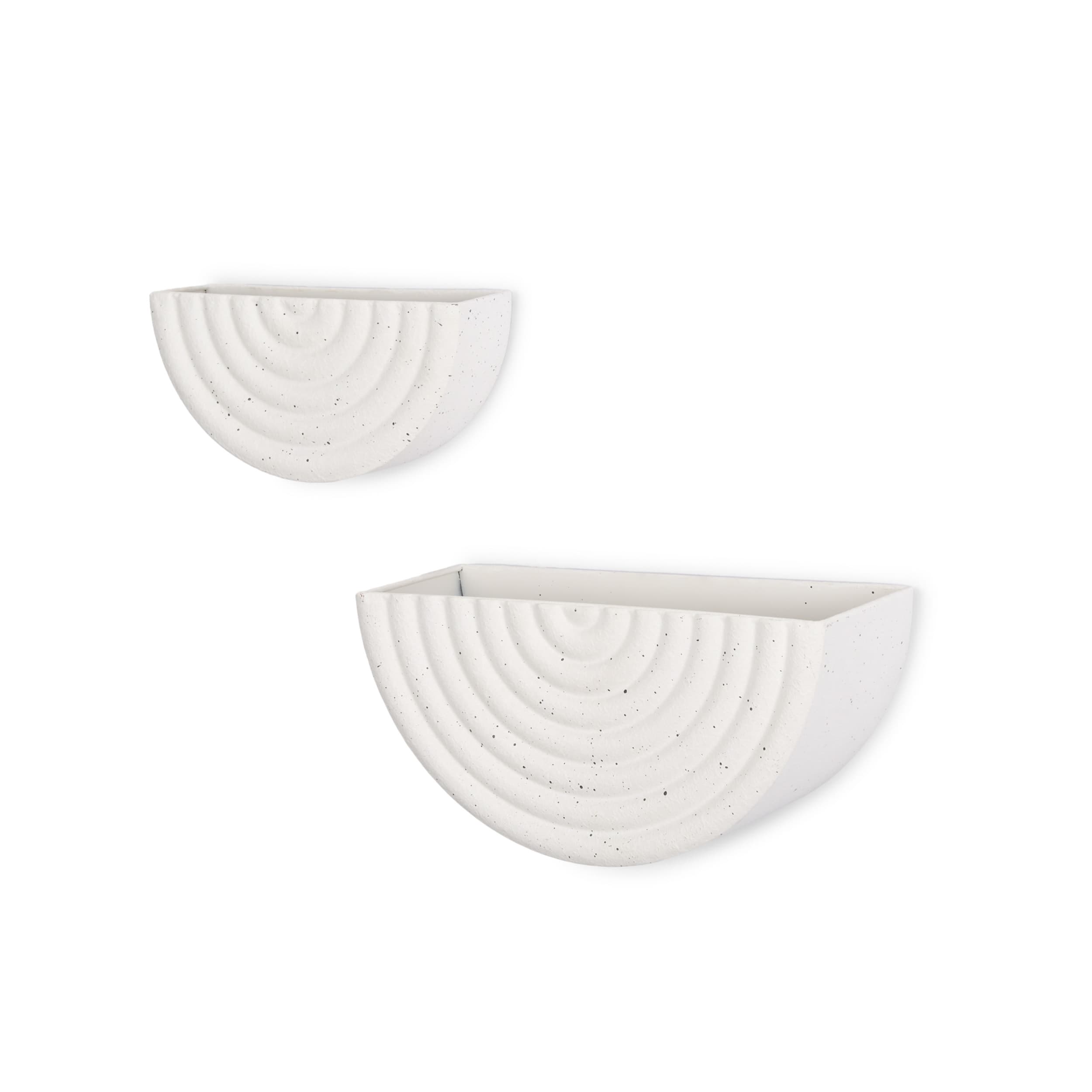 Shilo Matte White Metal Hanging Wall Planter (Set of 2) — product photograph