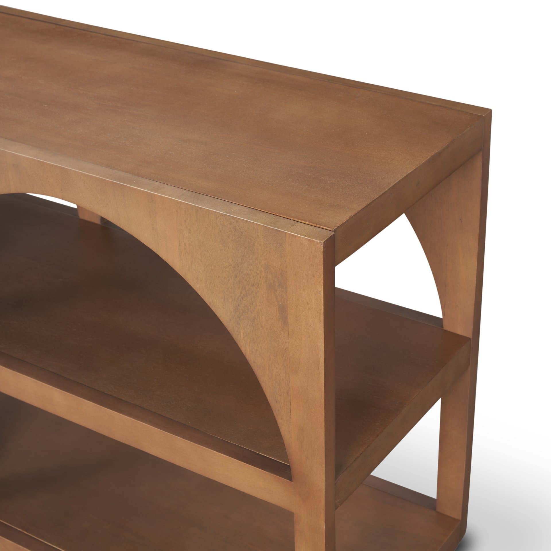 Bela 80" Medium Brown Wood Arched Console Table — product photograph
