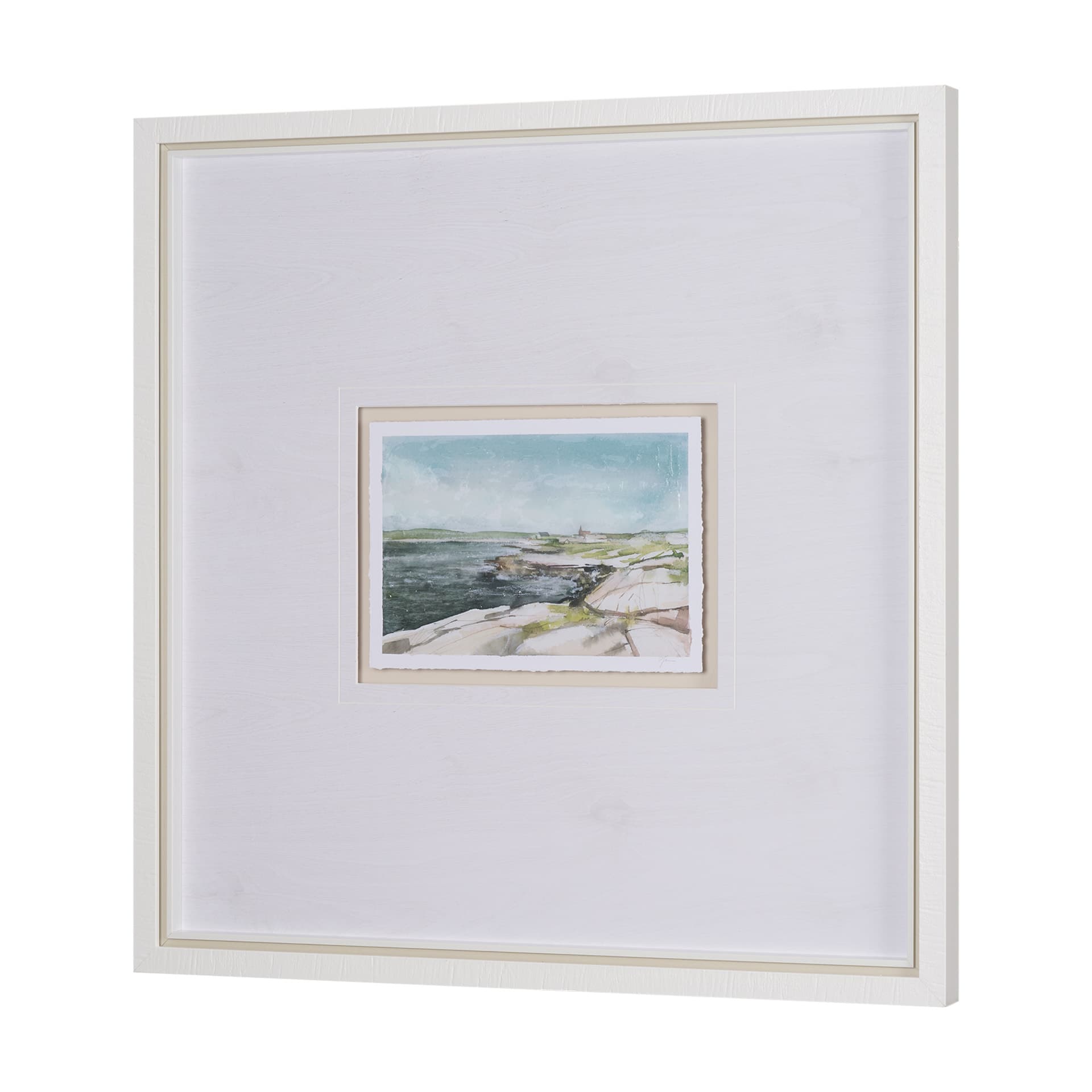 East Coast View III by Mercana Studio a Hand Embellished Framed Art Print Matted under Glass — product photograph