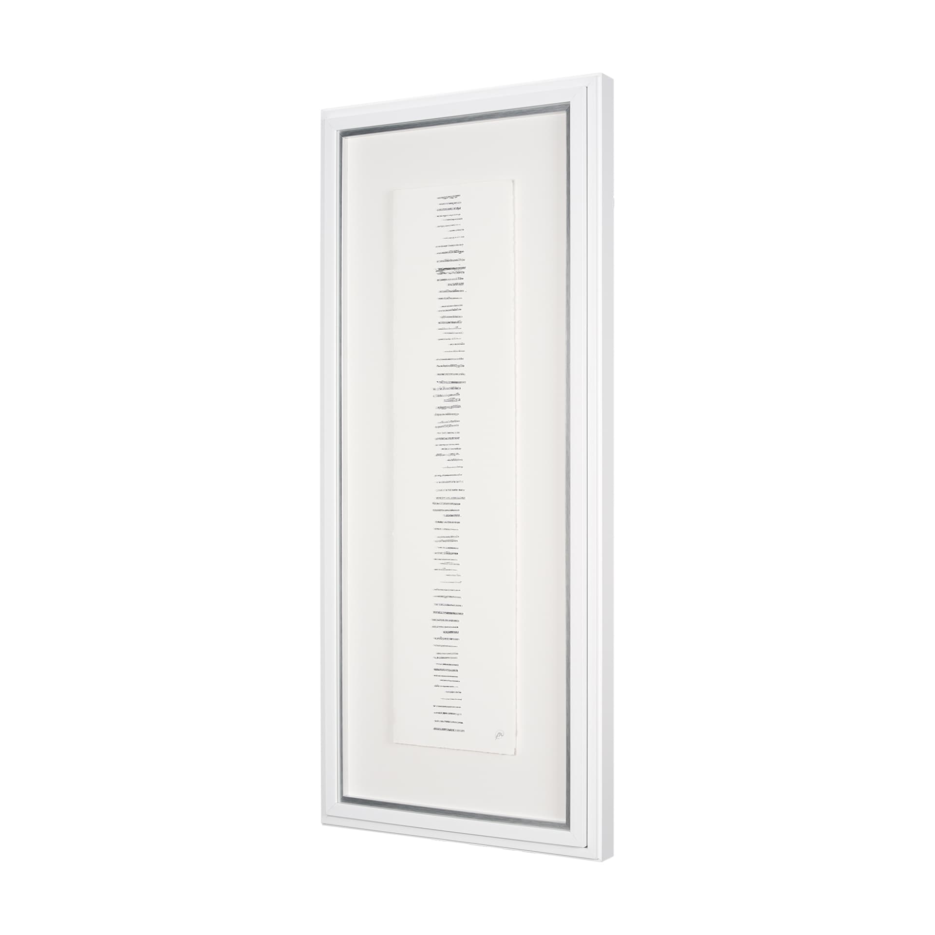 Random Lines Silver by Studio M a handmade Original Framed Artwork under Glass — product photograph