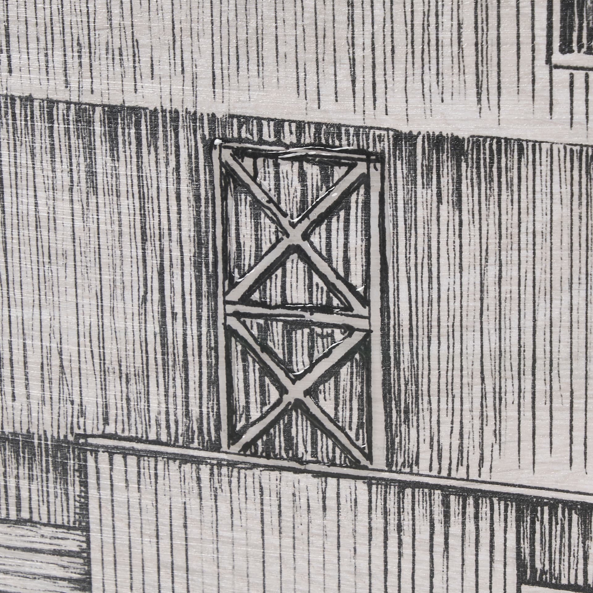 Barn Buildings II by Mercana Studio a Hand Embellished Textured Framed Art Print Matted under Glass — product photograph