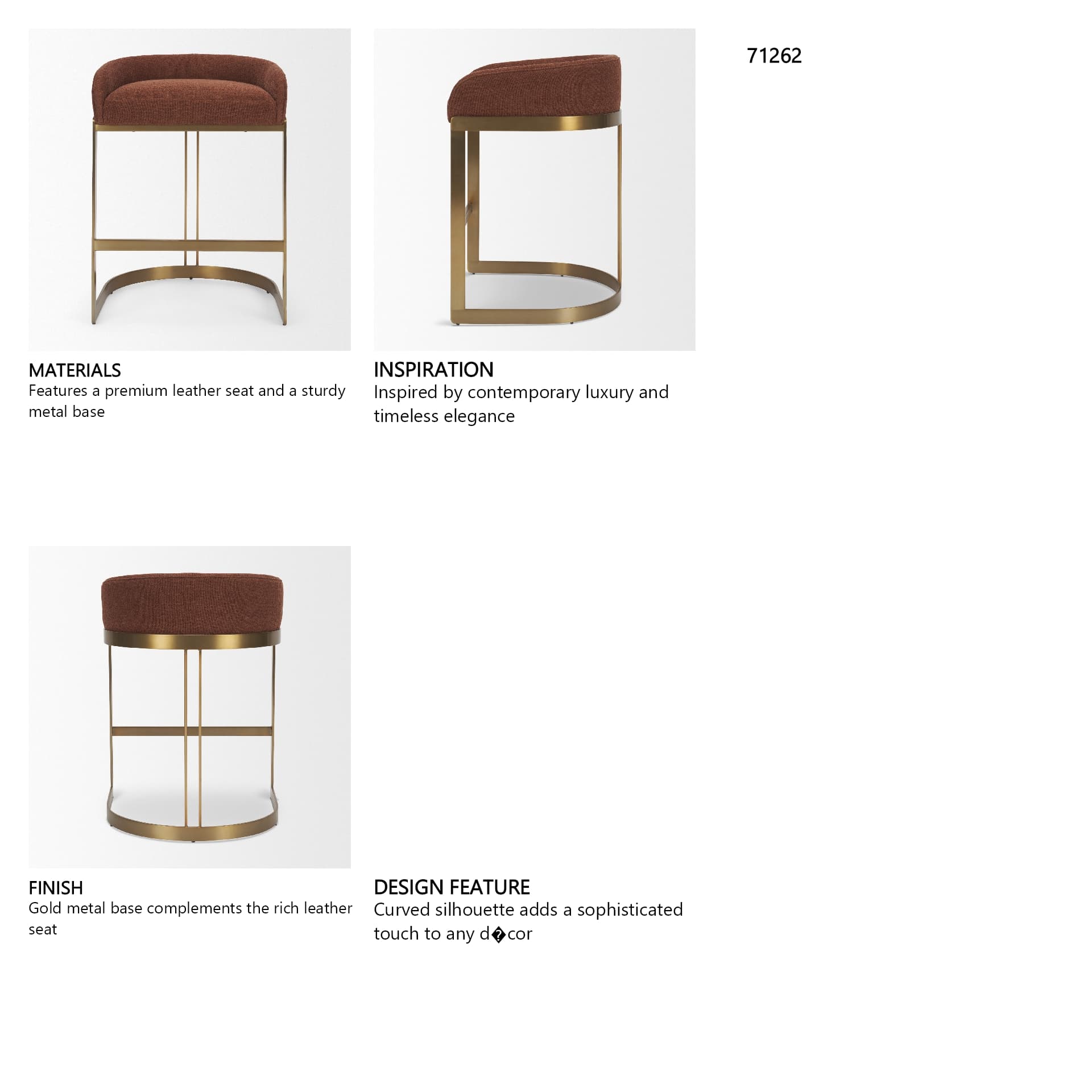 Hollyfield Backless 28.7in Seat Bar Stool | Burgundy Fabric w/ Metal — product photograph