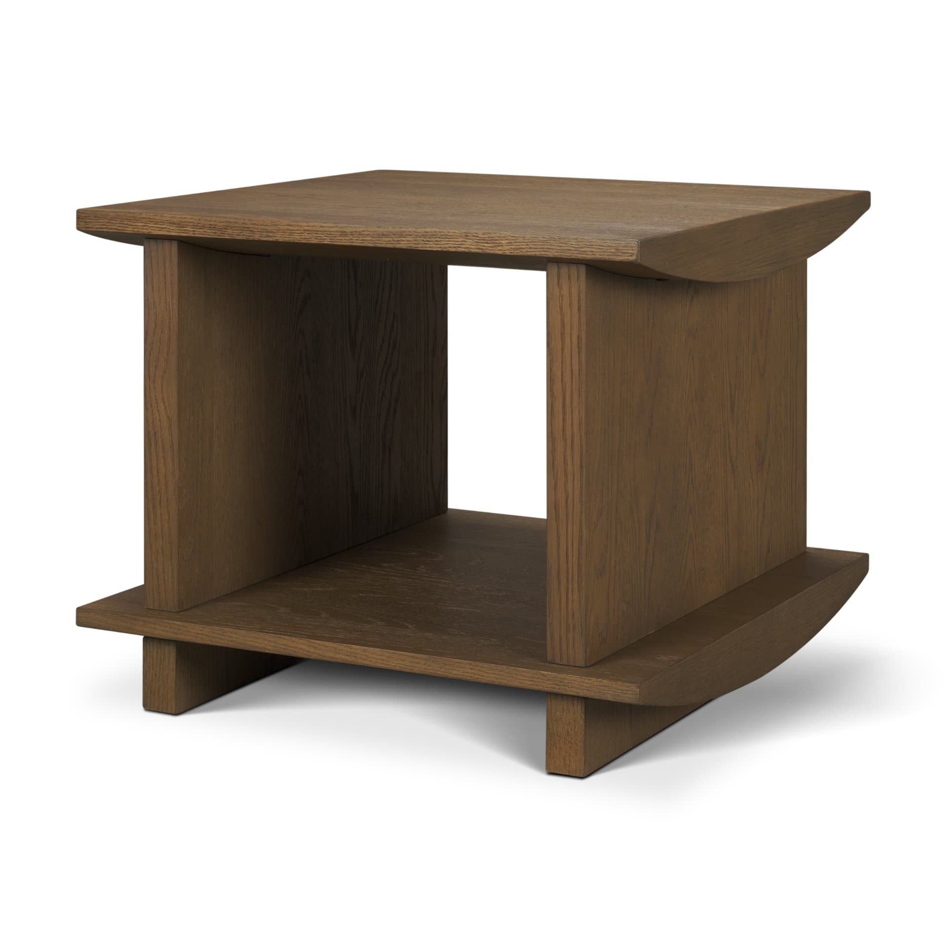 Boden Wood Side Table w/ Open Shelves — product photograph