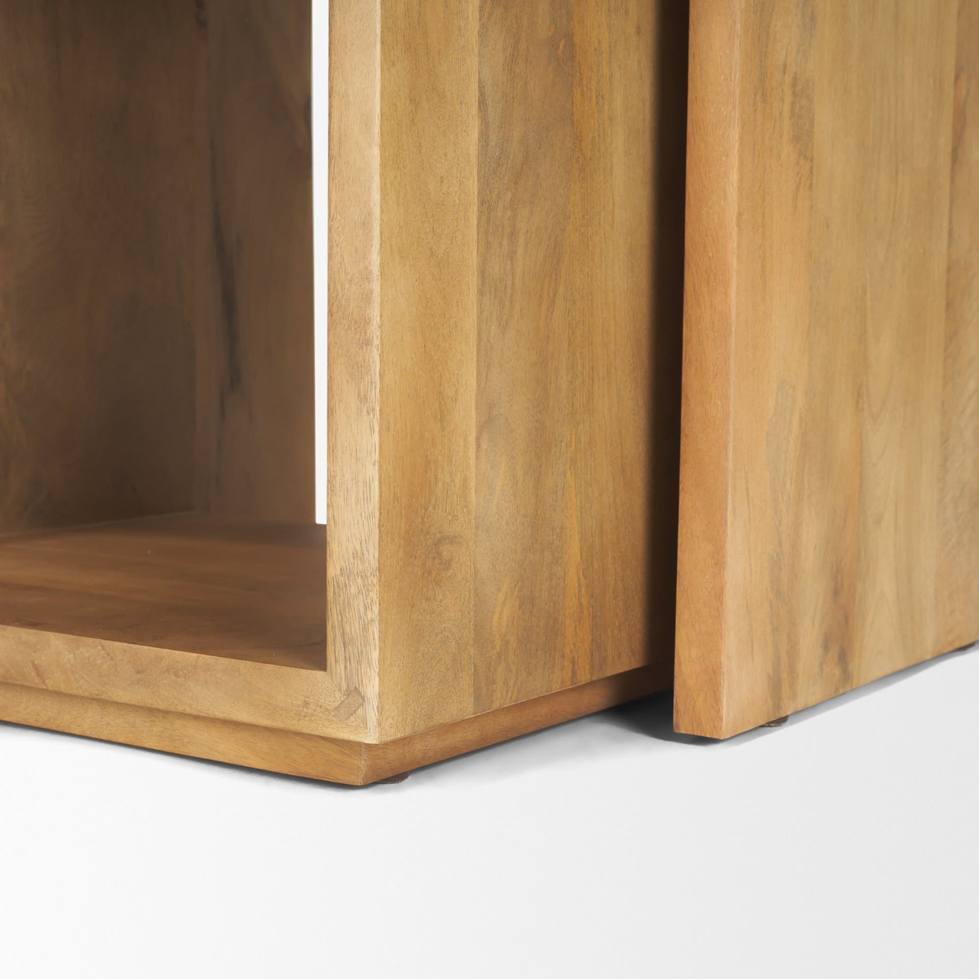 Alanna 22.0L x 15.0W x 22.0H Set of 2 Brown Wood Nesting Accent Tables — product photograph