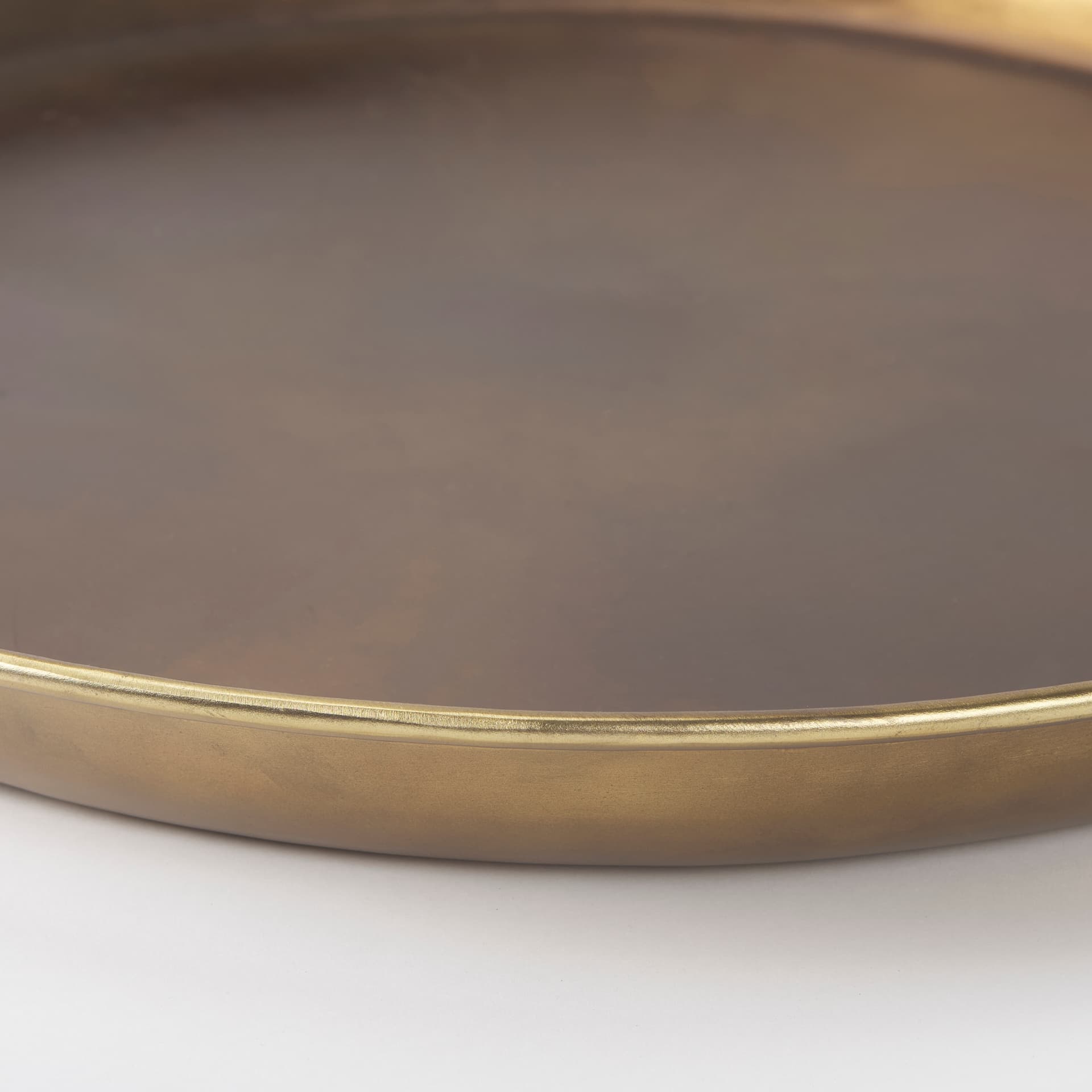 Eagan 24.0L x 24.0W x 2.0H Brass Aluminium Tray Large — product photograph