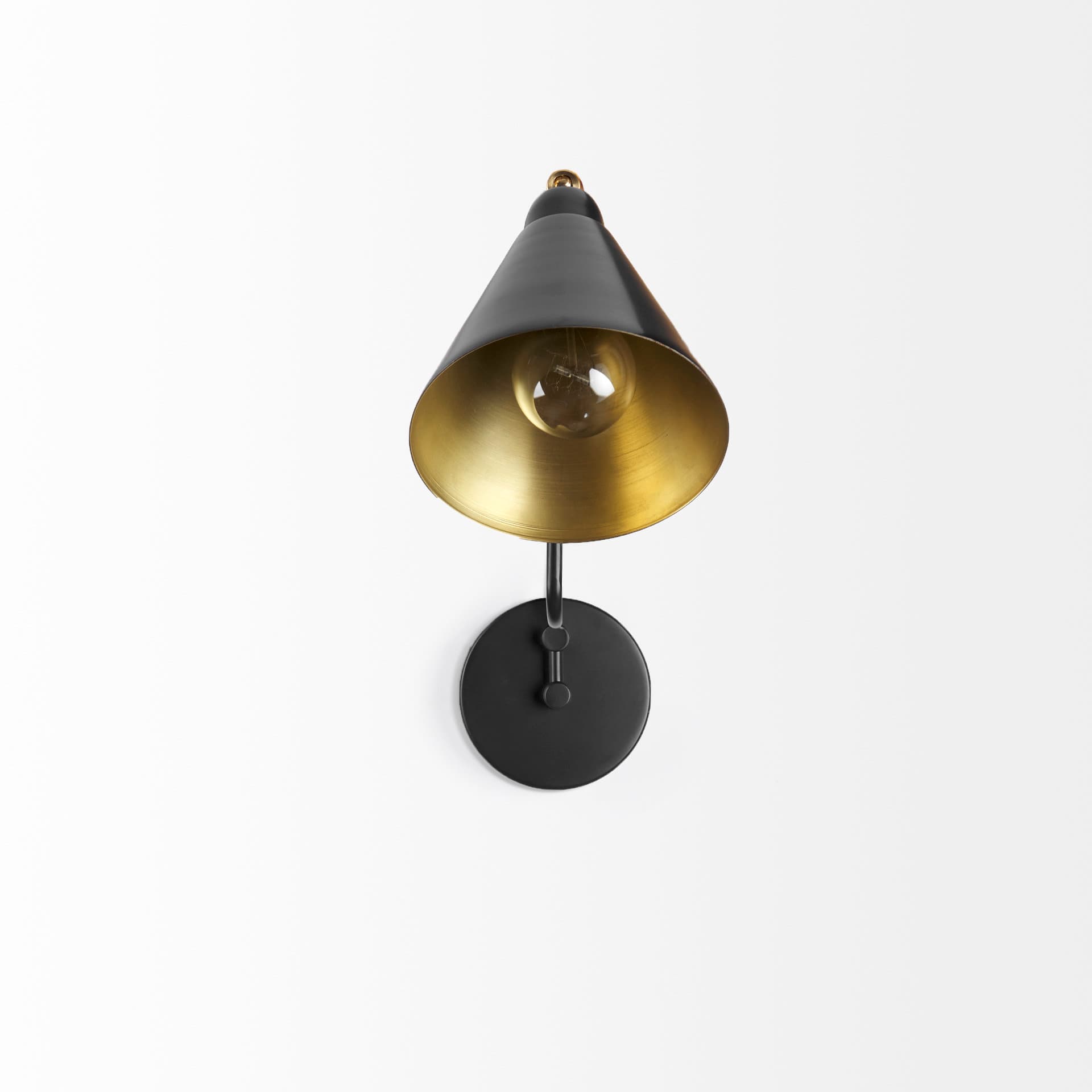 Cobalt 6L x 32W Black Metal Cone Shaped Swivel Wall Sconce — product photograph