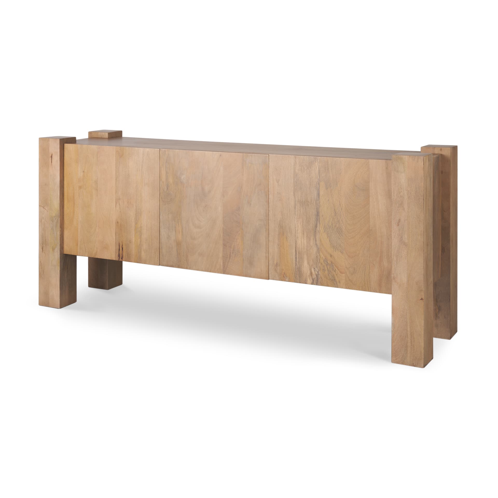 Beth Light Brown Wood w/ 3 Doors Sideboard — product photograph