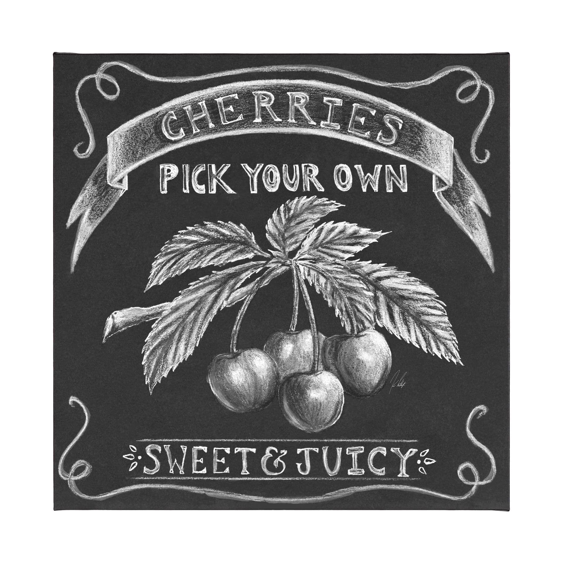 Farm Fresh Cherries by Mercana Studio a Hand Embellished Textured Canvas — product photograph