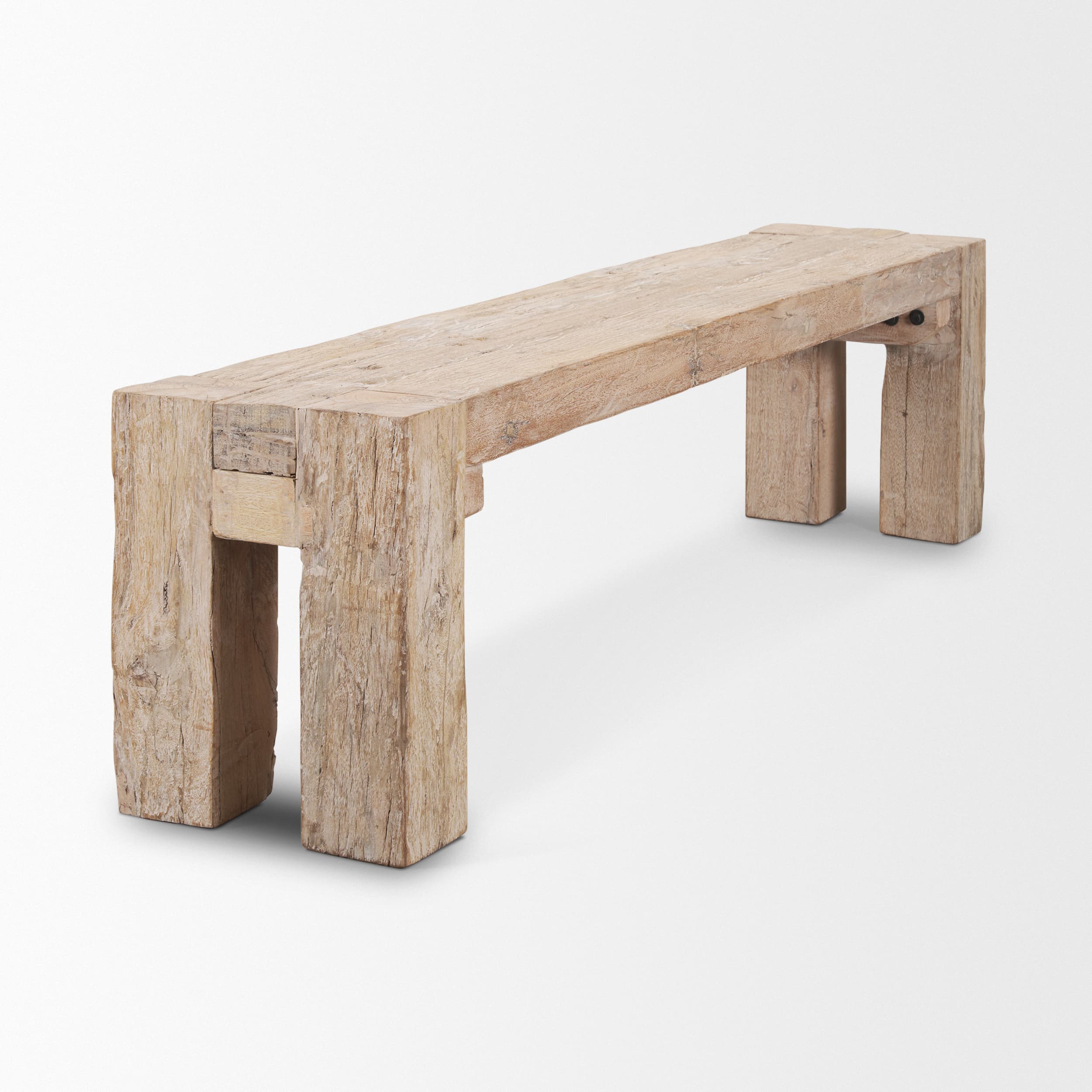 McArthur Whitewash Reclaimed Wood Bench — product photograph