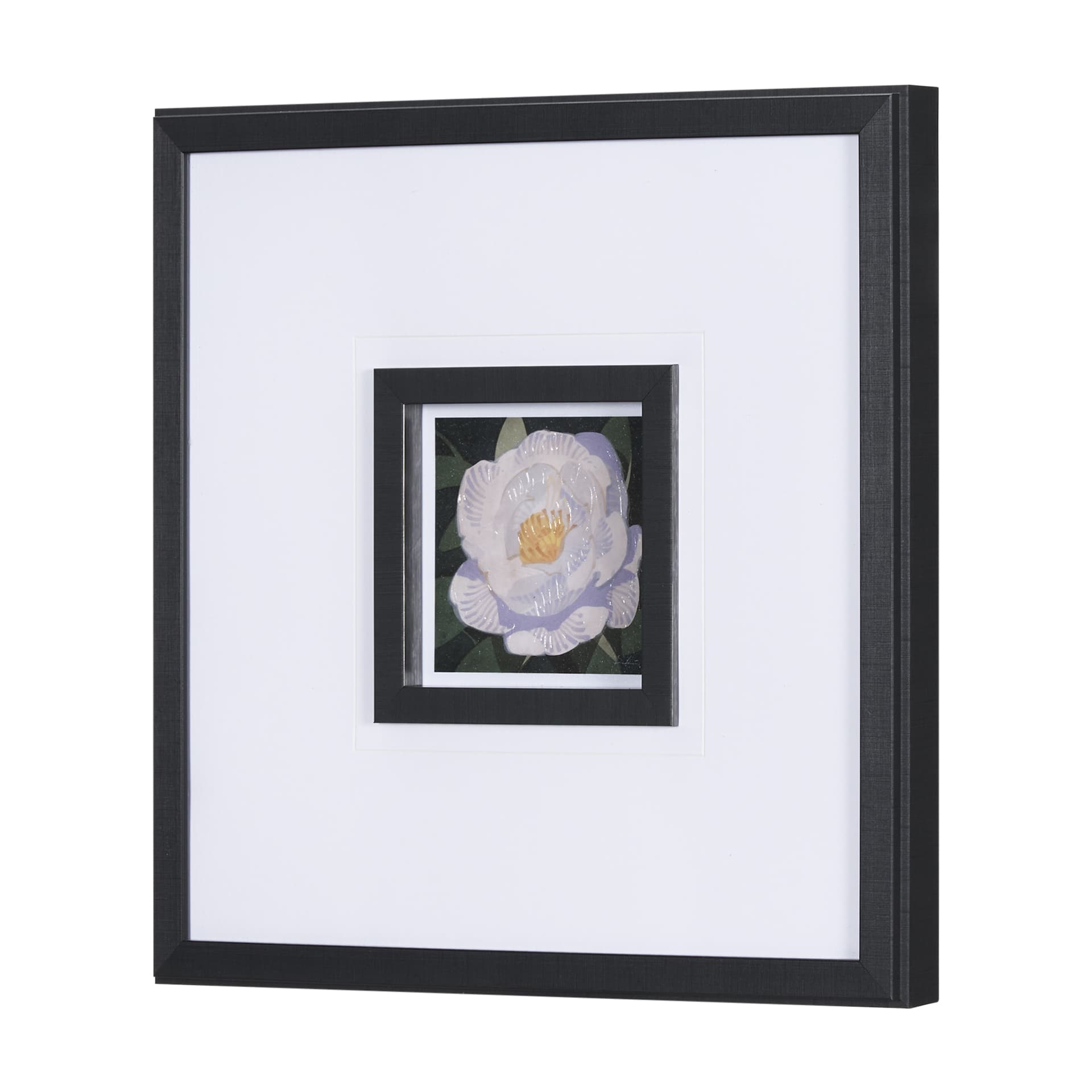 Flower Portrait V by Mercana Studio a Hand Embellished Textured Framed Art Print Matted under Glass — product photograph