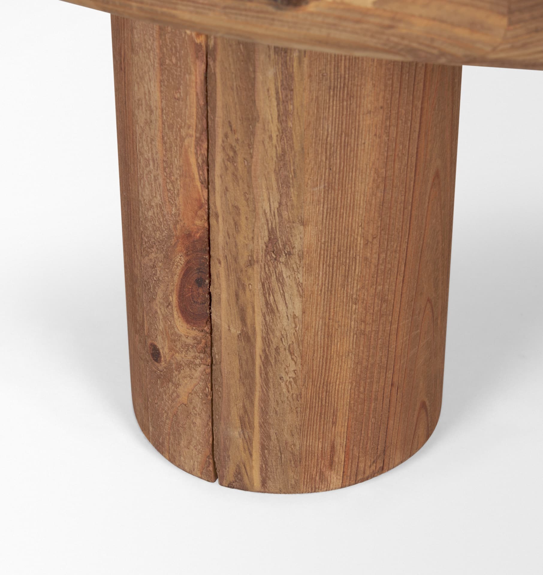 Tucson Natural Wood w/ Round Black Oak Top Coffee Table — product photograph