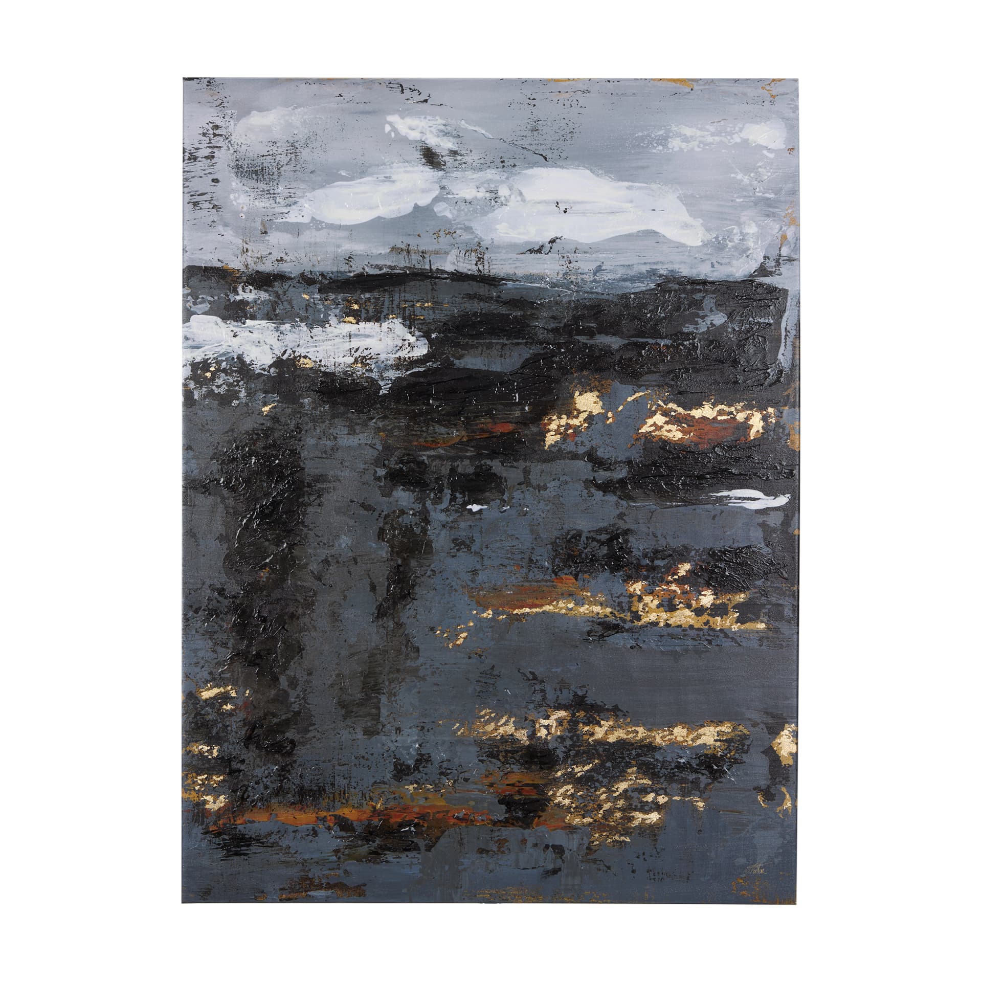 Silver and gold inspiration II by Mercana Studio a Hand Embellished Textured Canvas — product photograph