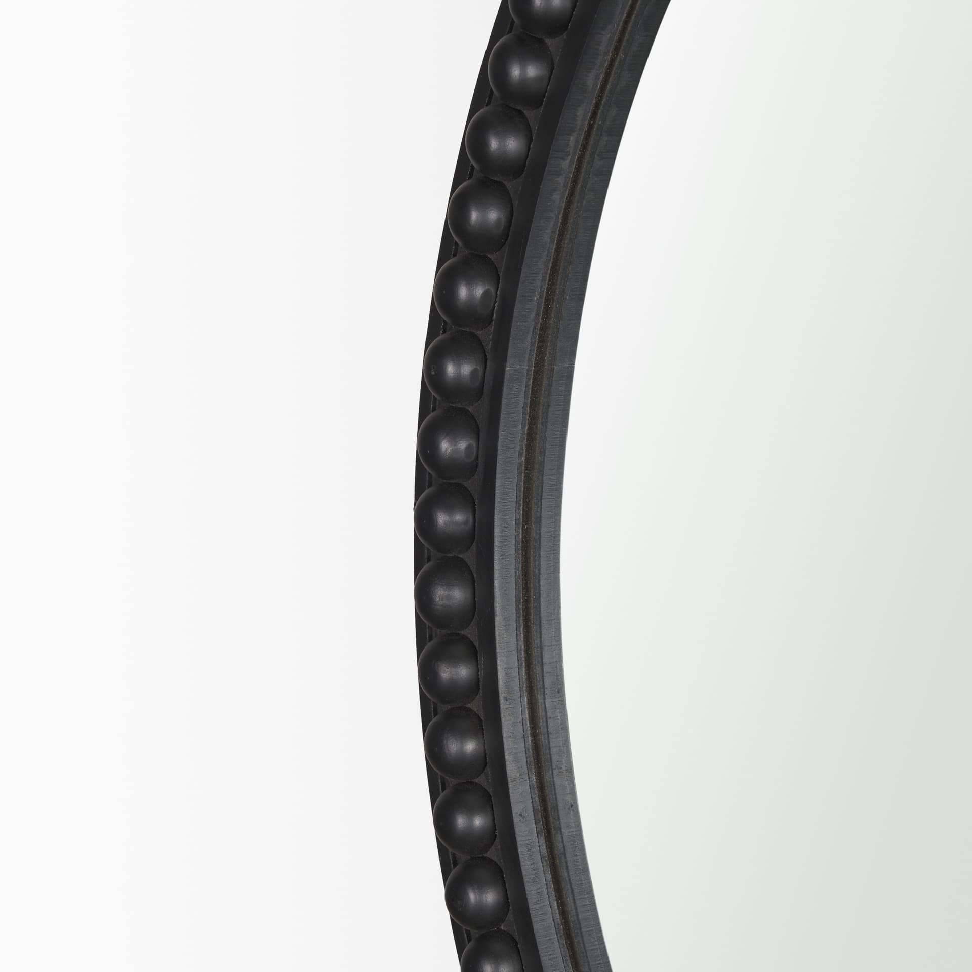 Roan Black Wood Beaded Wall Mirror — product photograph