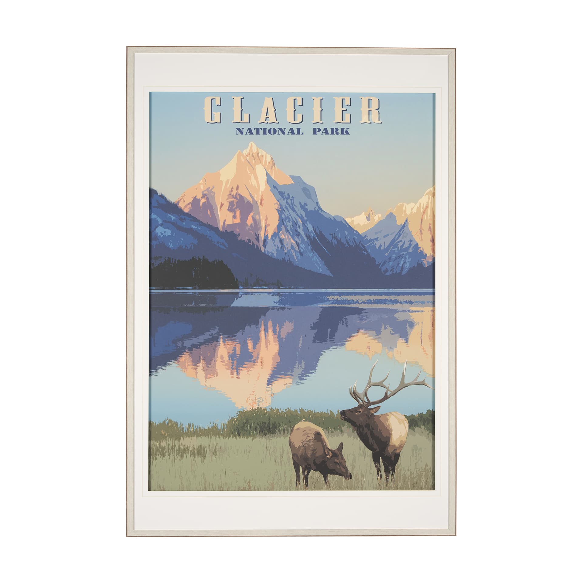 National Park - Glacier by Mark Chandon a Framed Art Print Matted under Glass — product photograph